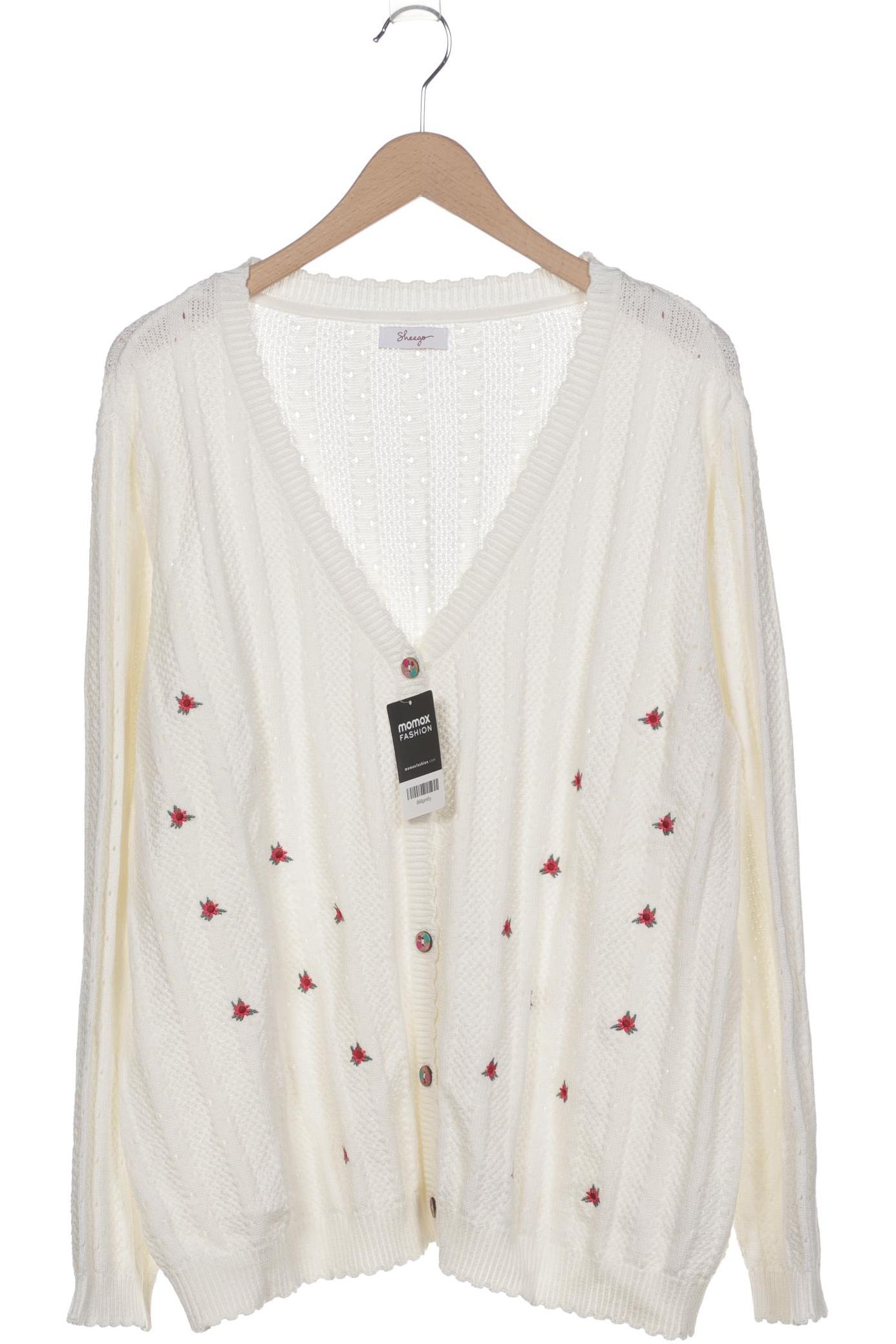 

sheego Damen Strickjacke, weiß, Gr. 48