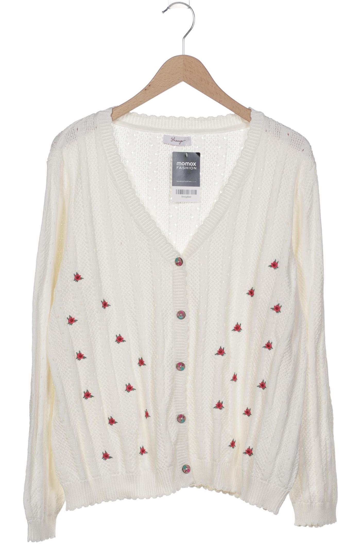 

sheego Damen Strickjacke, weiß, Gr. 44