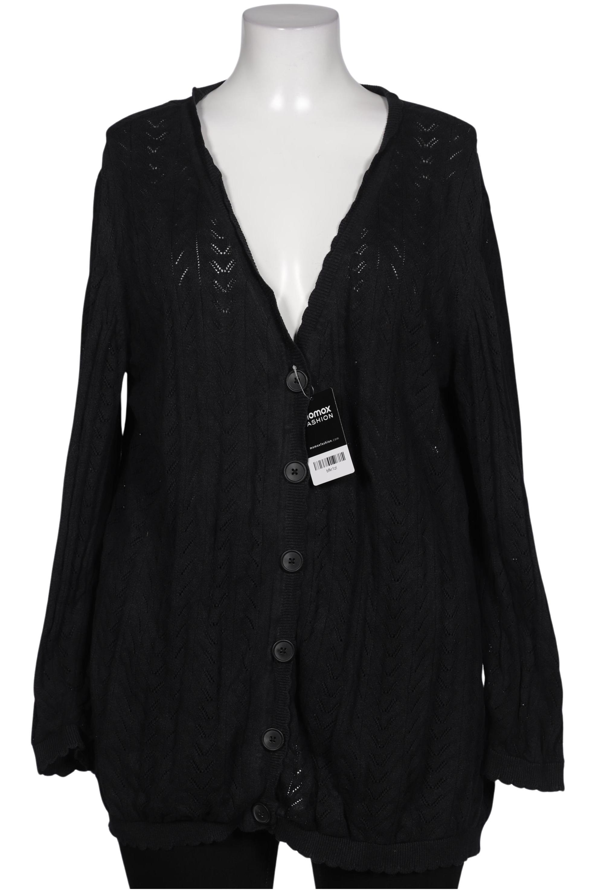 

sheego Damen Strickjacke, schwarz, Gr. 48