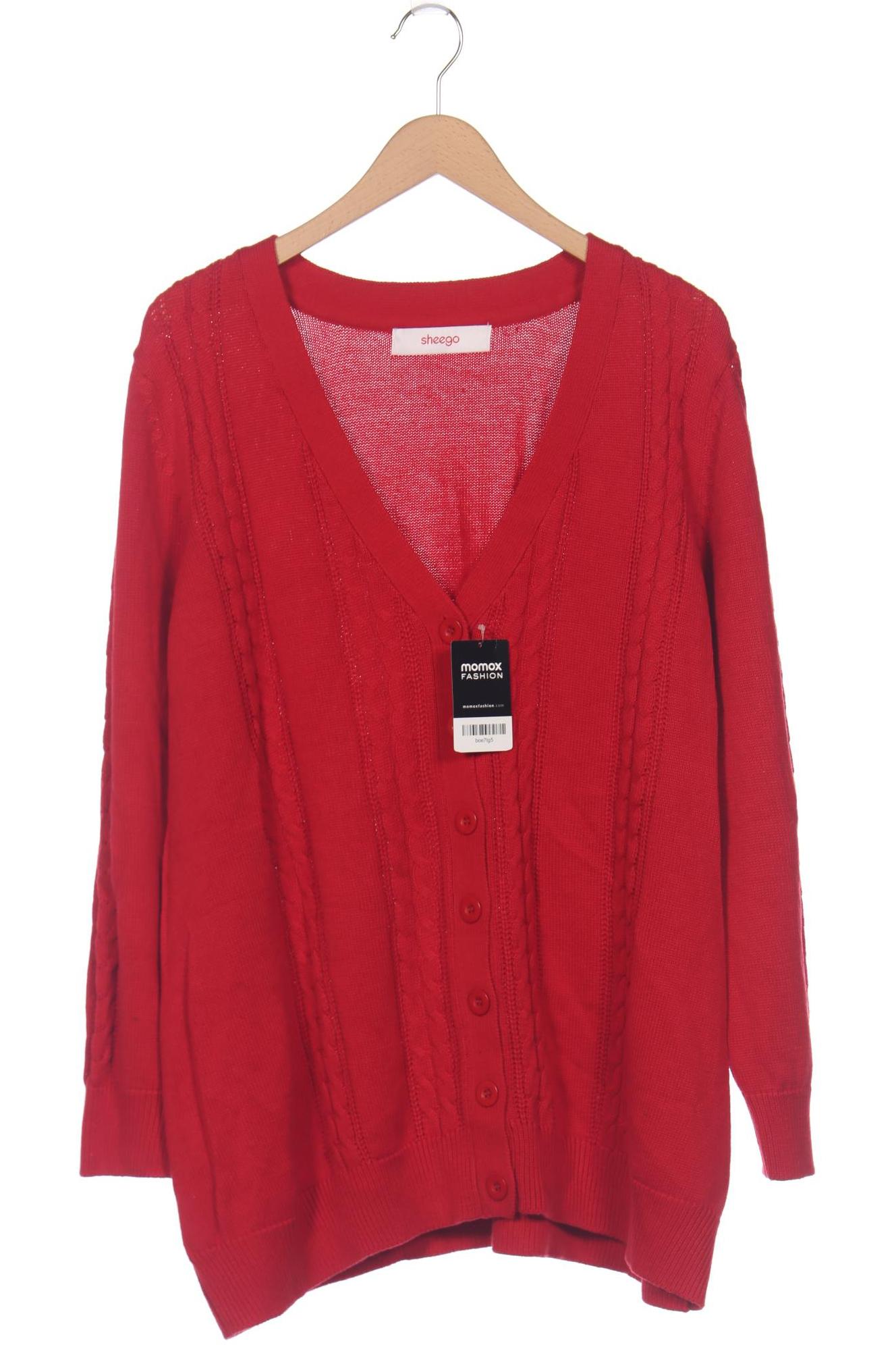 

sheego Damen Strickjacke, rot, Gr. 52