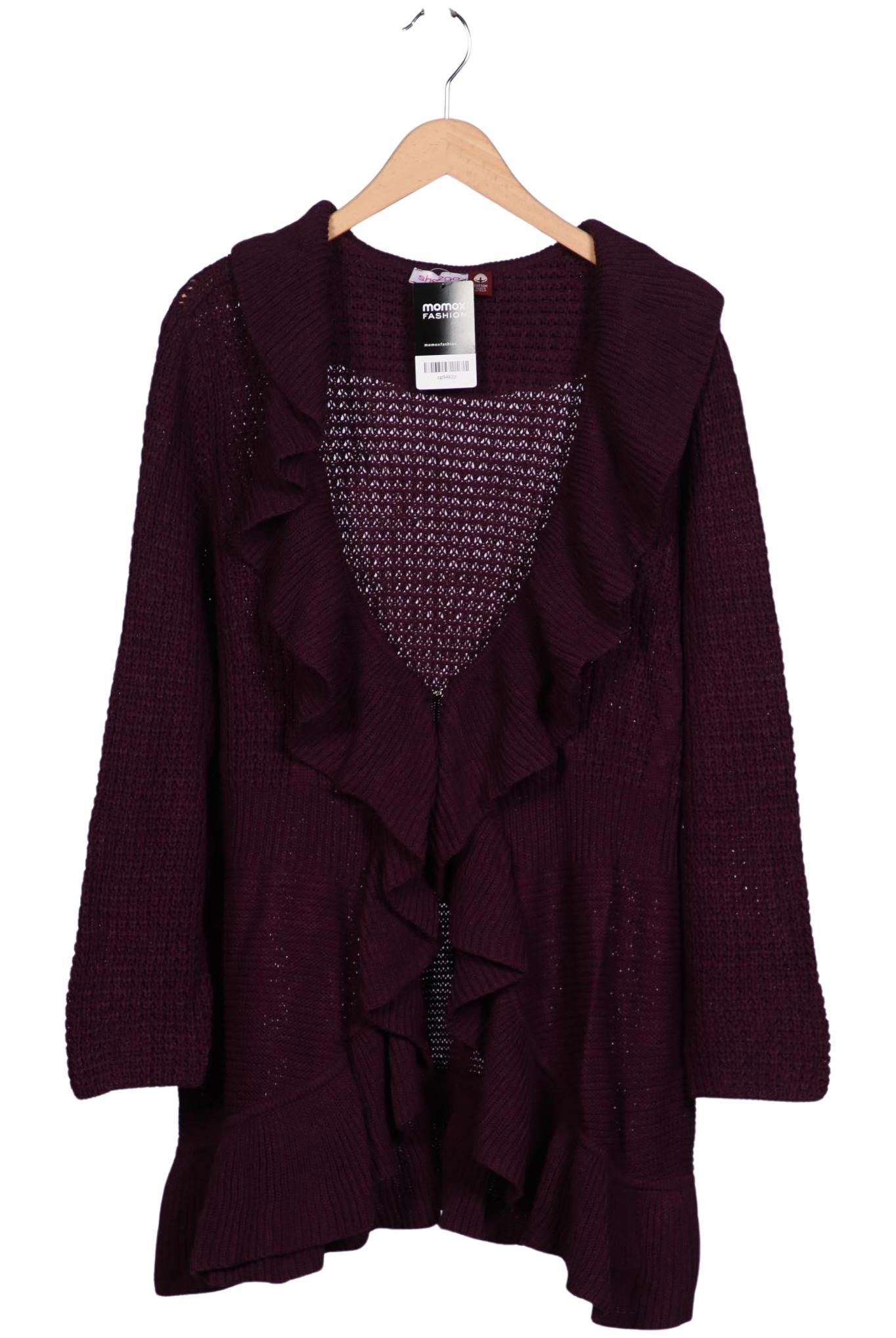 

sheego Damen Strickjacke, bordeaux, Gr. 52