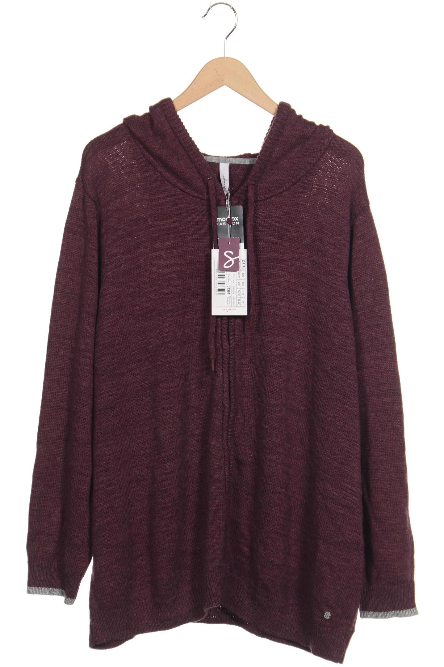 

sheego Damen Strickjacke, bordeaux, Gr. 52