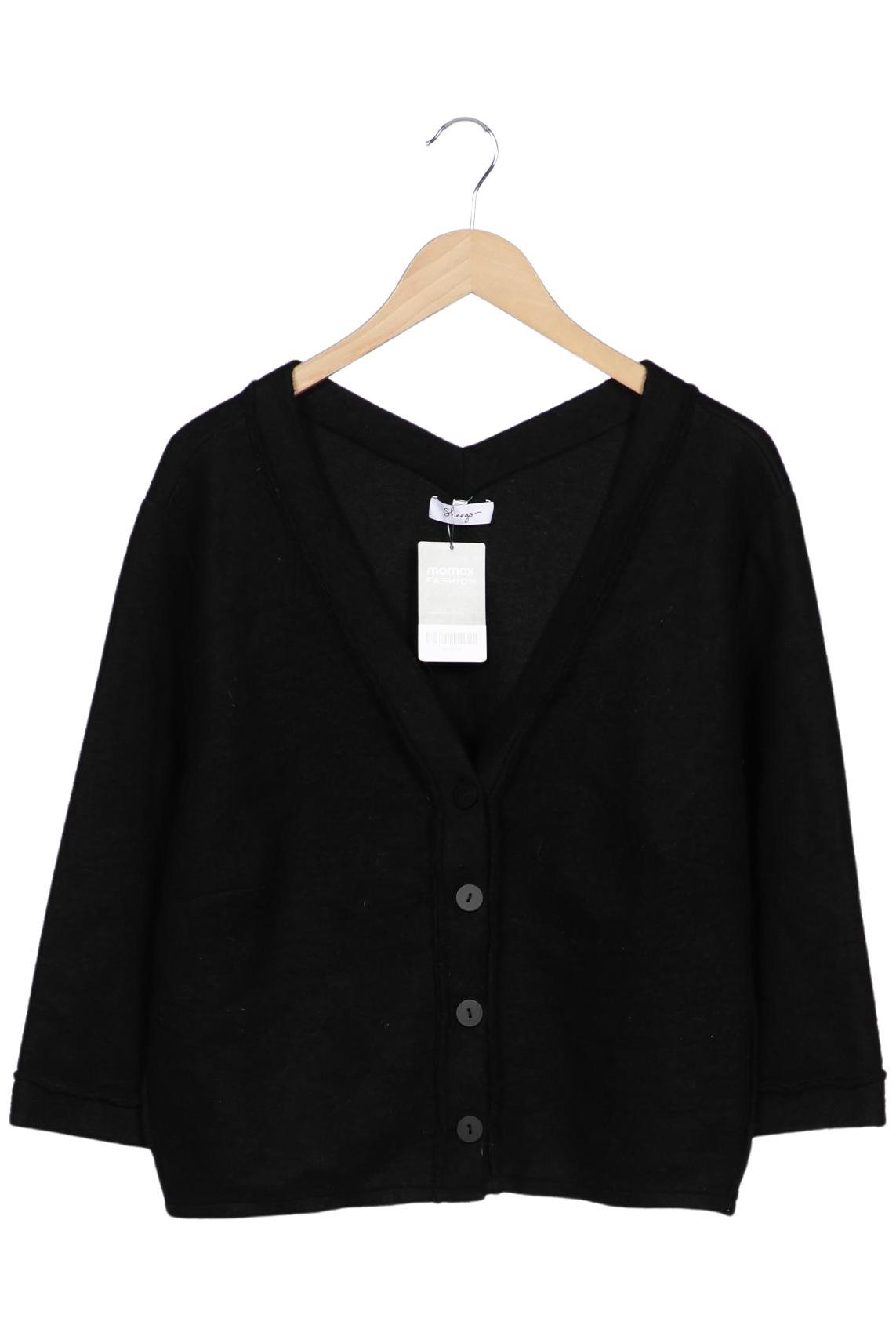 

sheego Damen Strickjacke, schwarz, Gr. 48