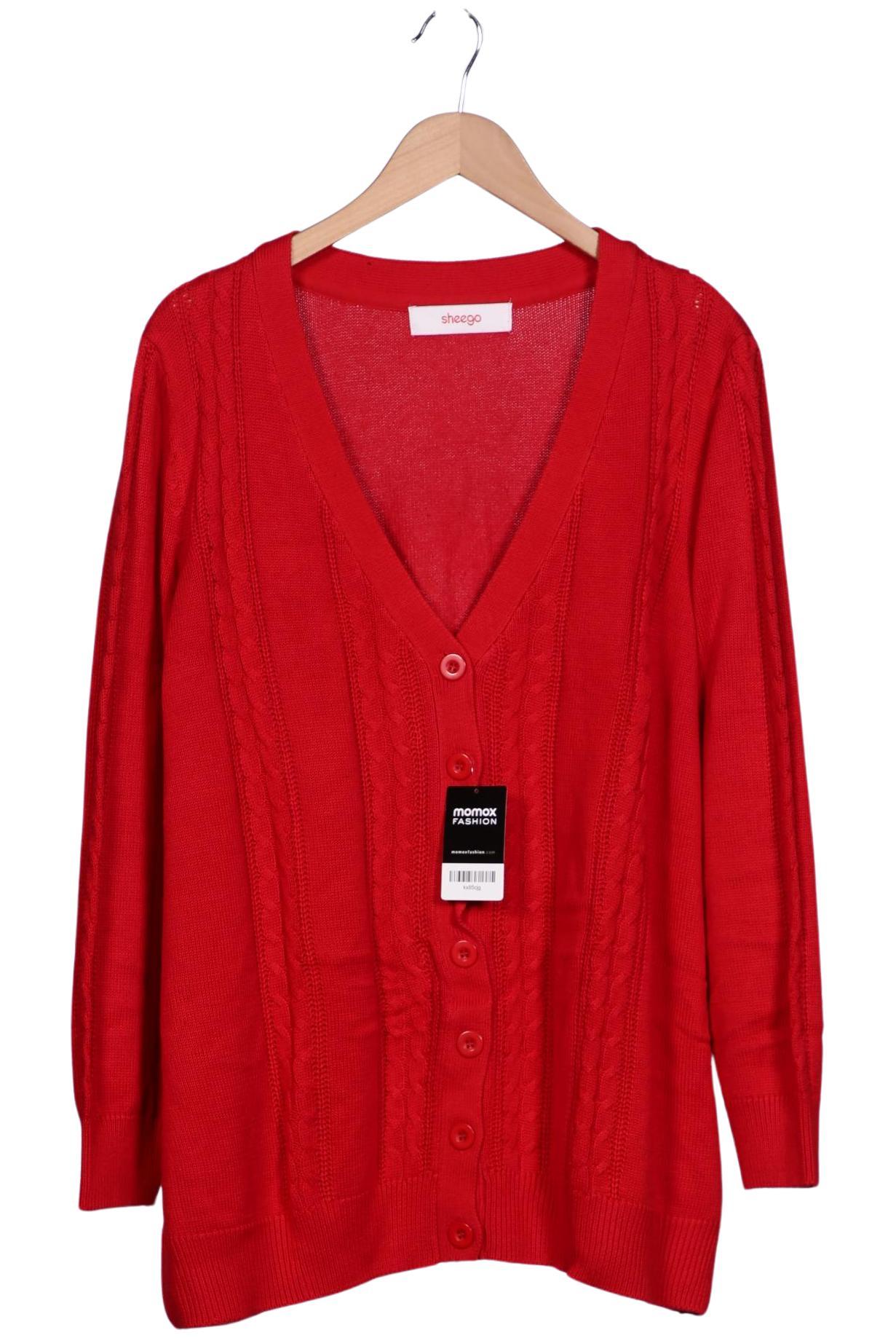 

sheego Damen Strickjacke, rot, Gr. 52