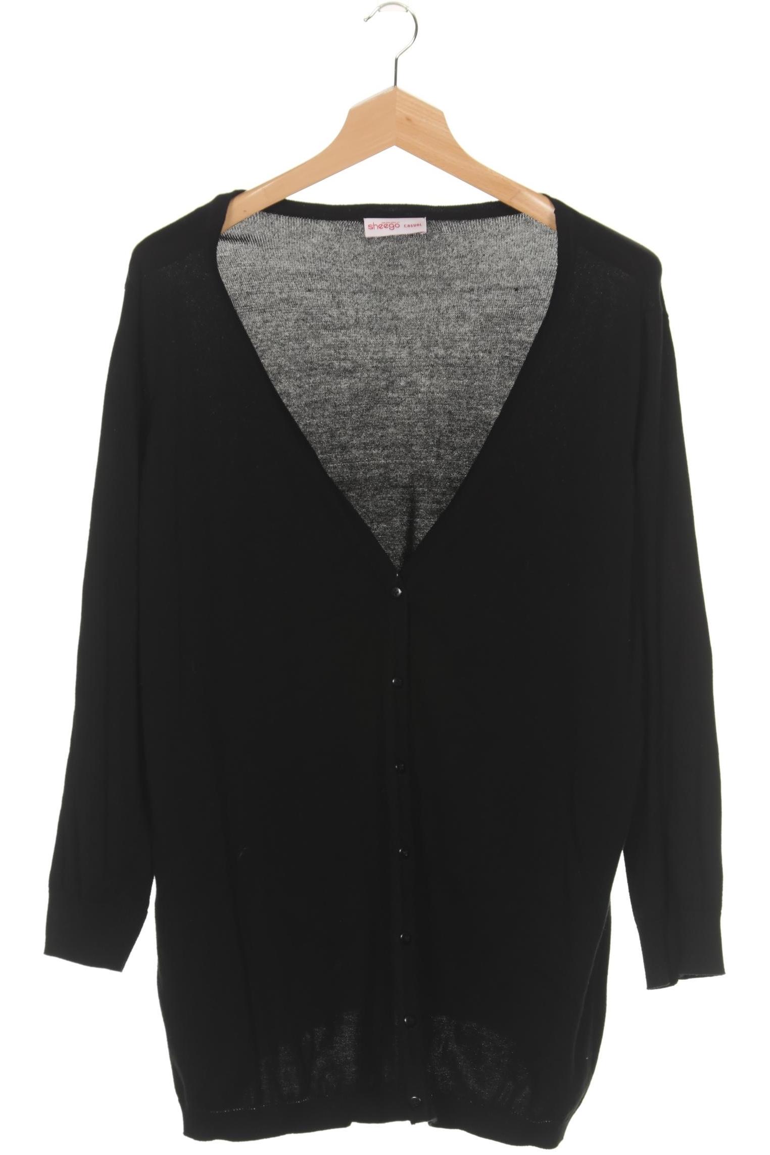 

sheego Damen Strickjacke, schwarz, Gr. 52