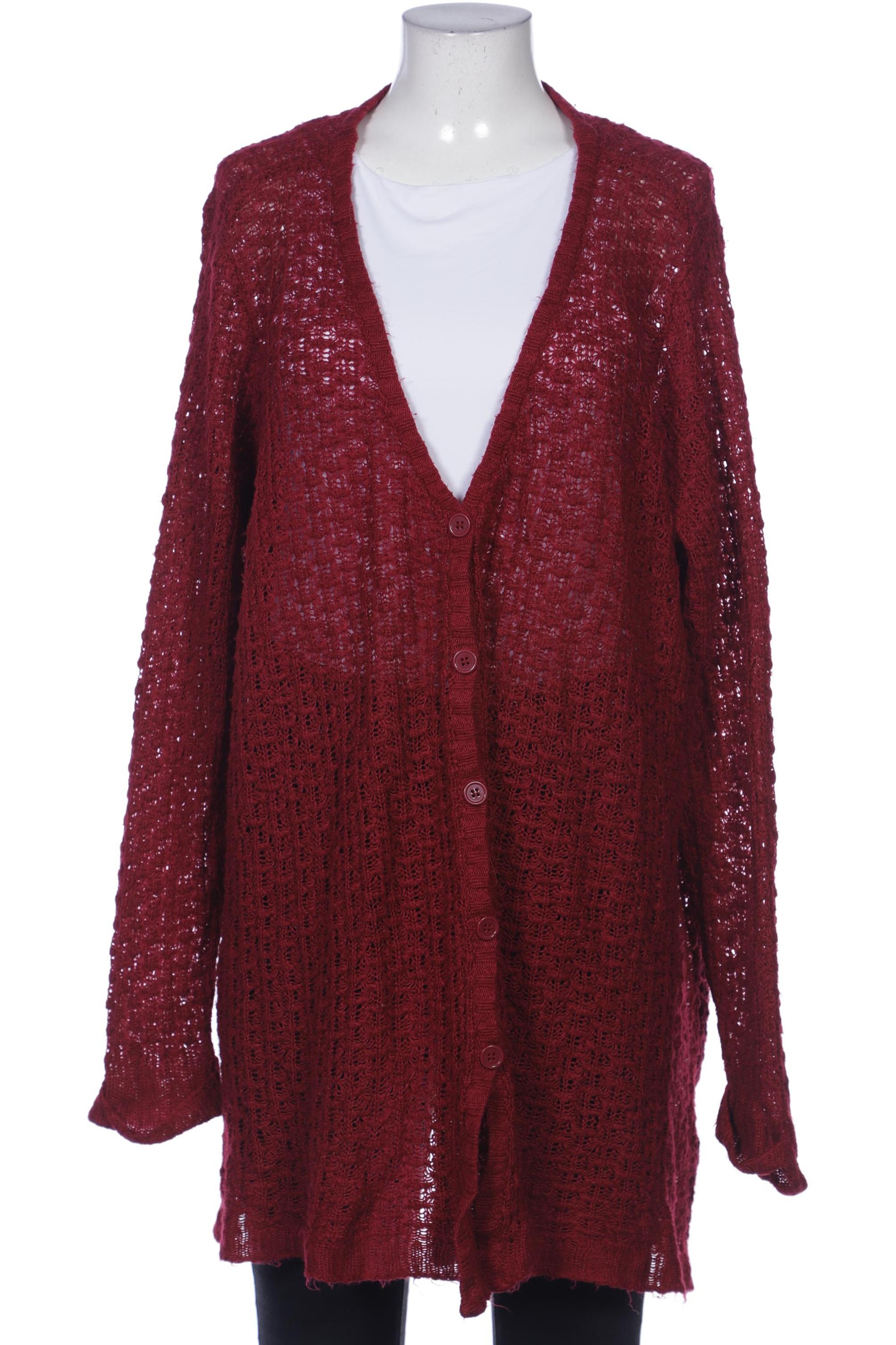 

sheego Damen Strickjacke, bordeaux, Gr. 52