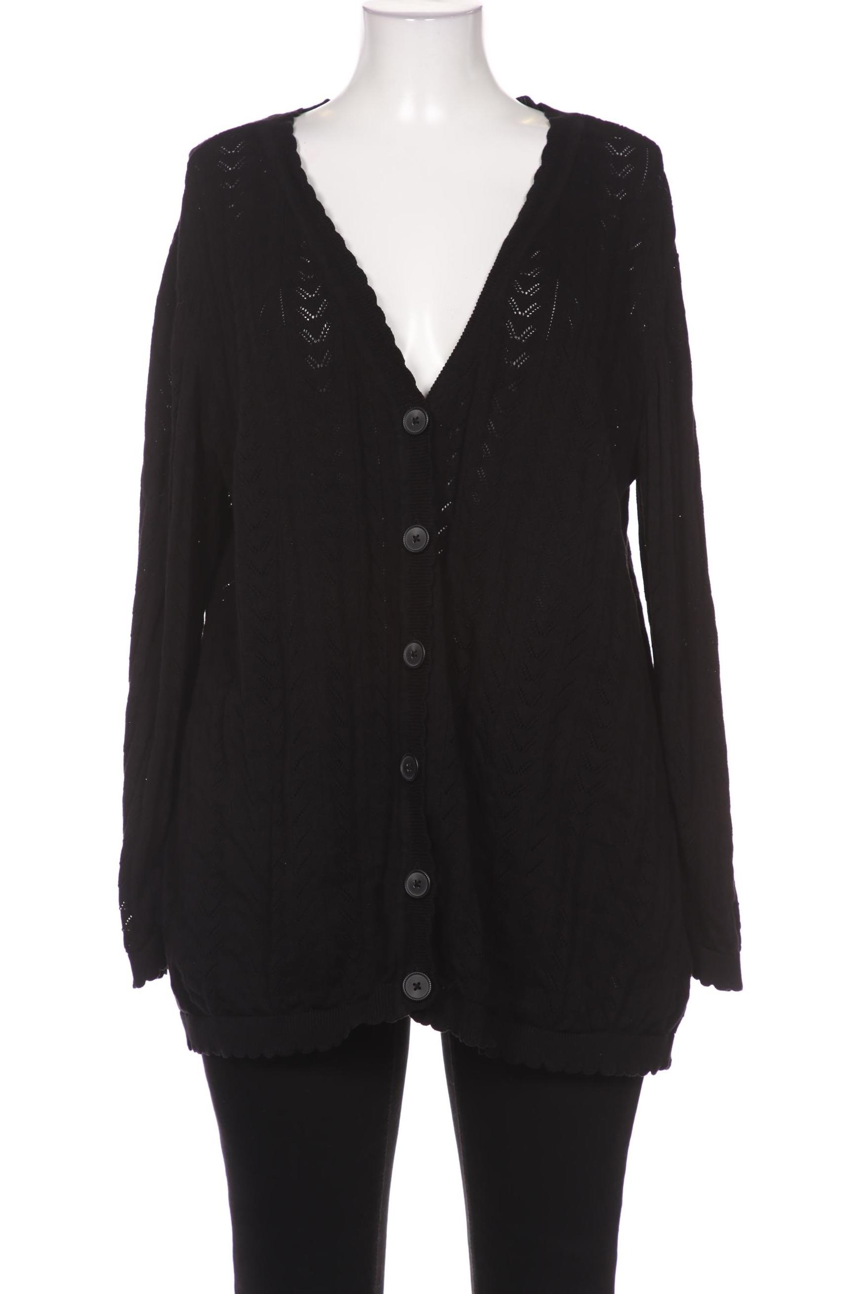 

sheego Damen Strickjacke, schwarz, Gr. 48