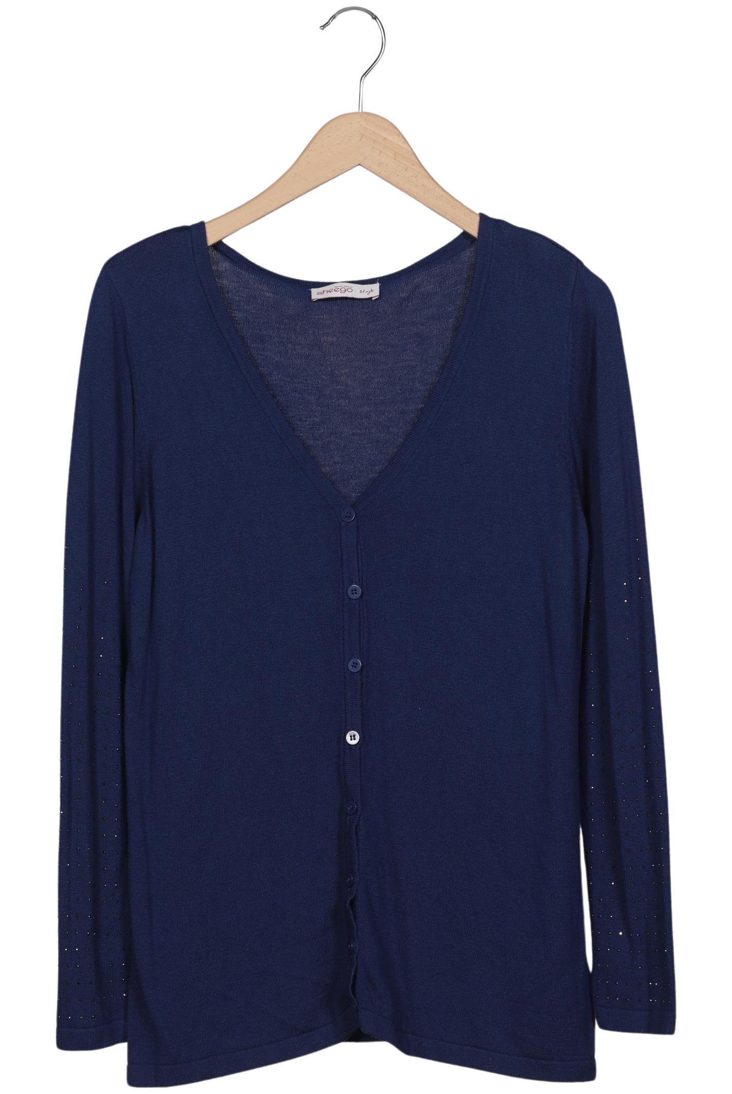 

sheego Damen Strickjacke, marineblau, Gr. 44