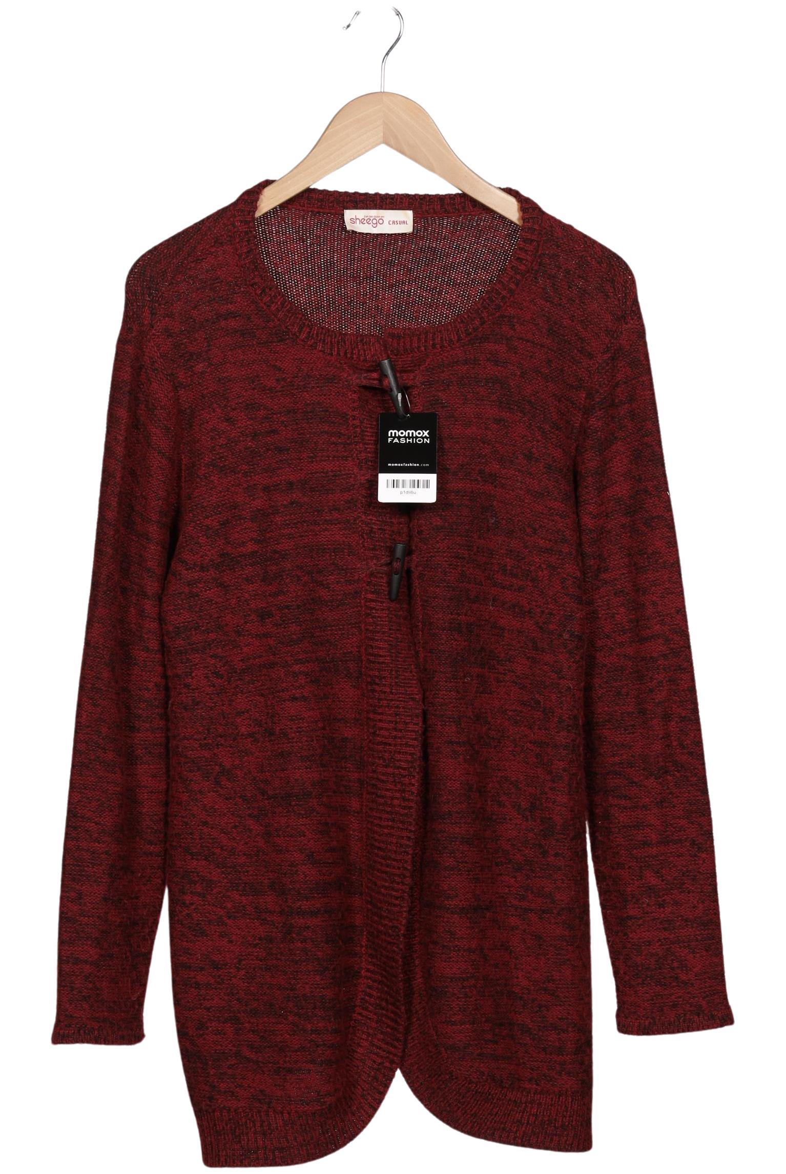 

sheego Damen Strickjacke, bordeaux, Gr. 44