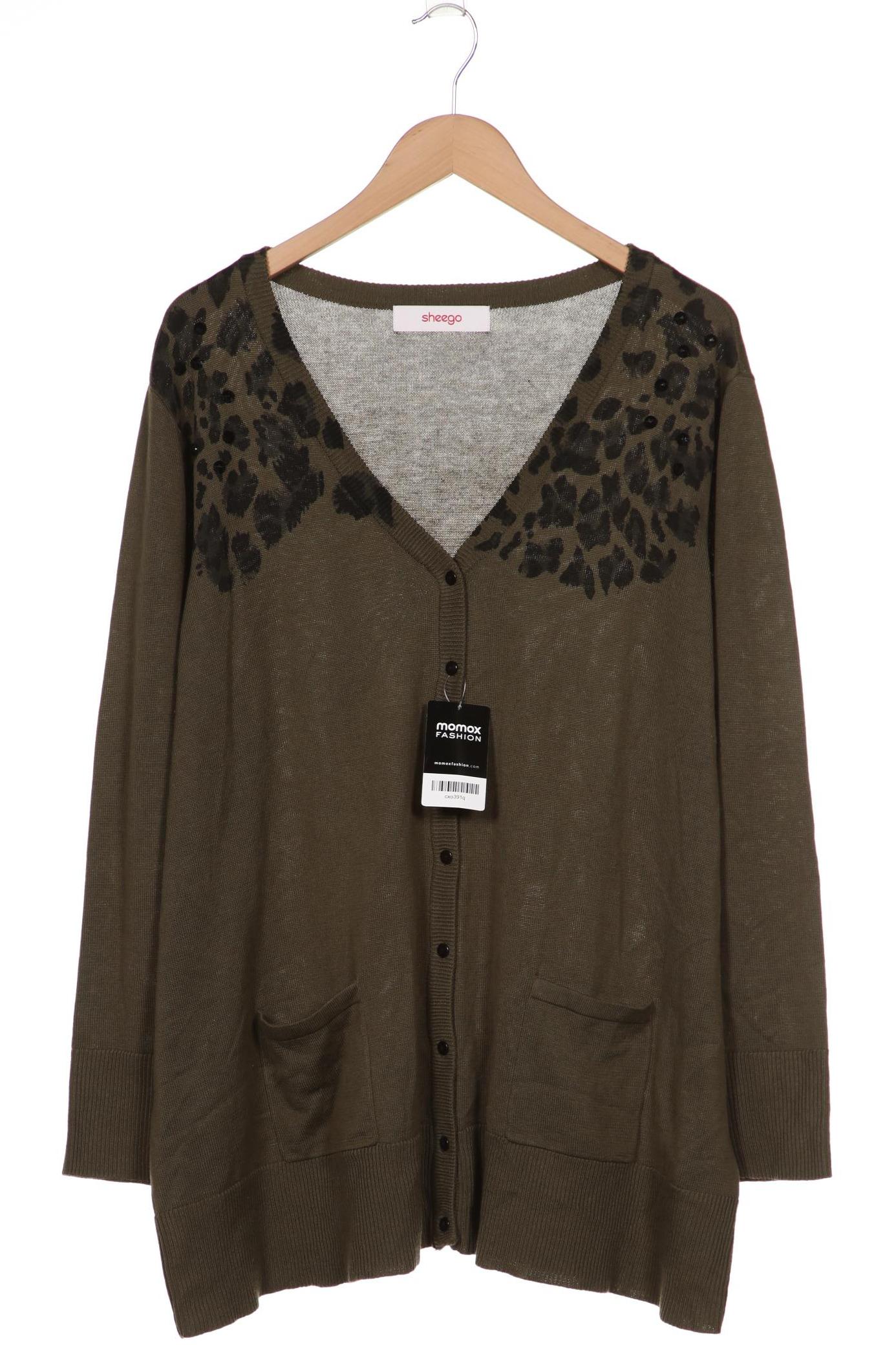 

sheego Damen Strickjacke, grün, Gr. 52