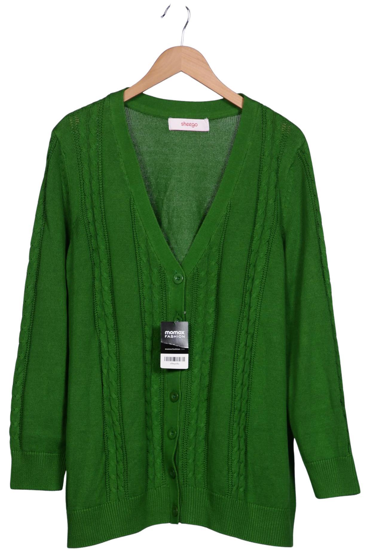

sheego Damen Strickjacke, grün, Gr. 52