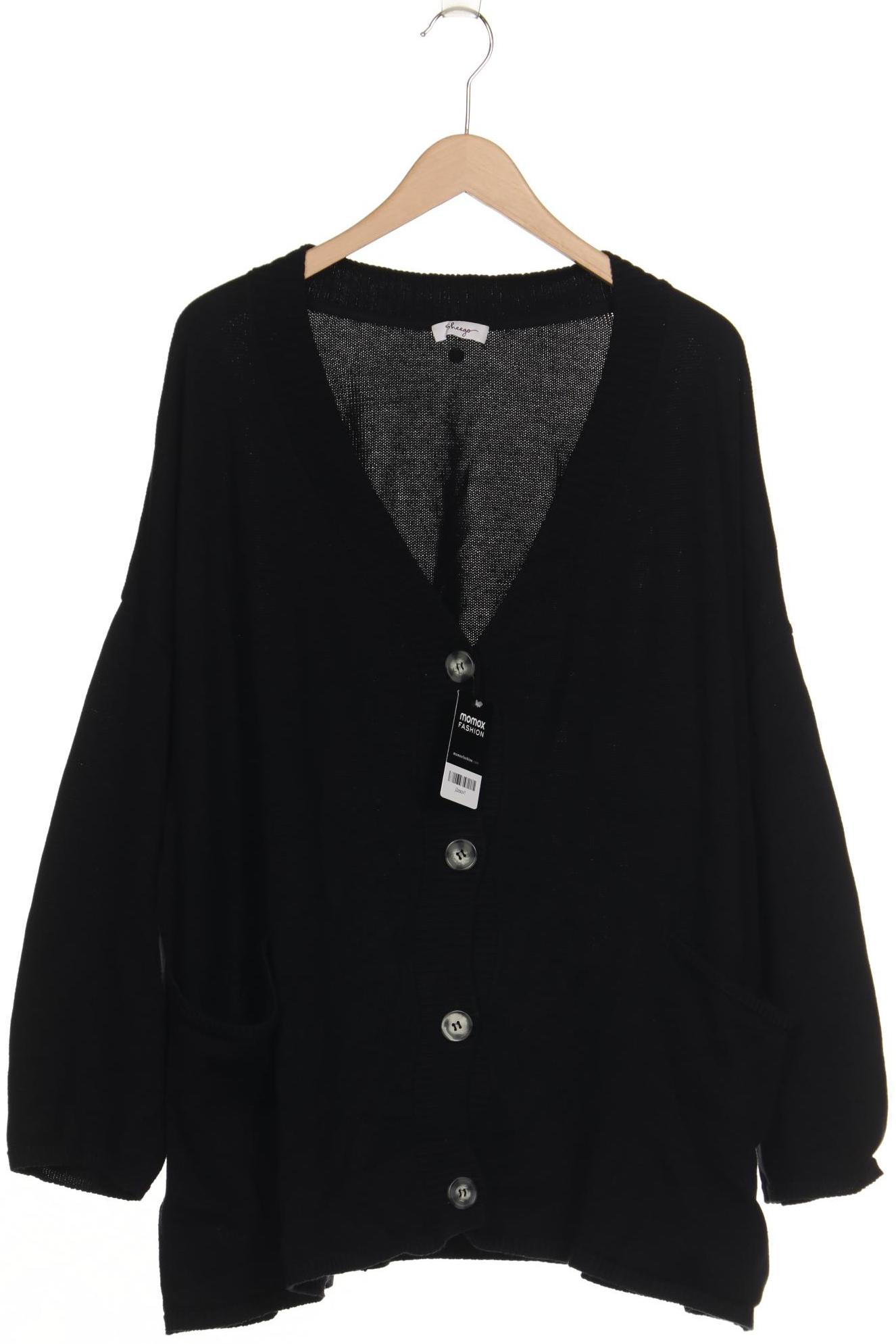 

sheego Damen Strickjacke, schwarz, Gr. 52