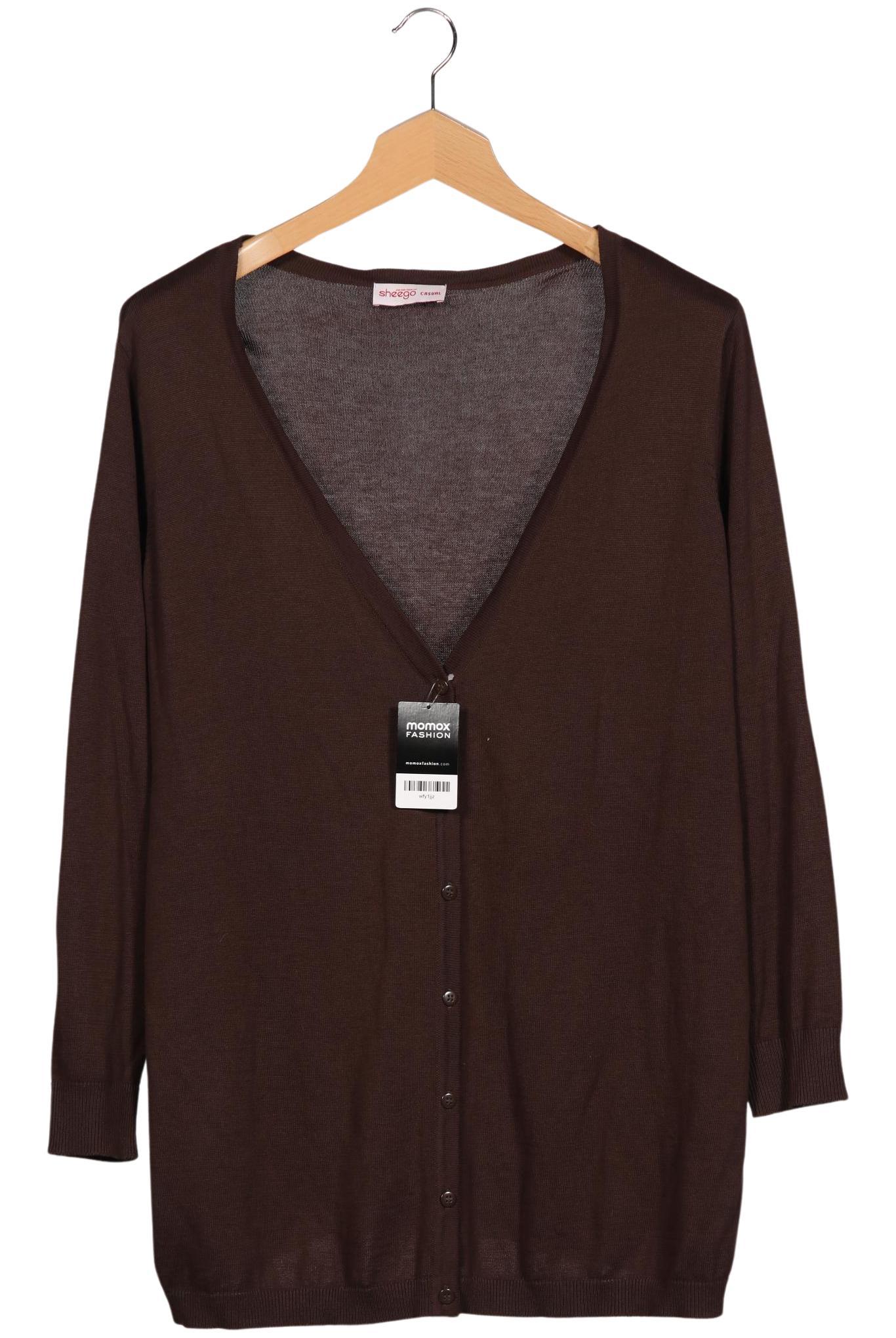 

sheego Damen Strickjacke, braun, Gr. 52