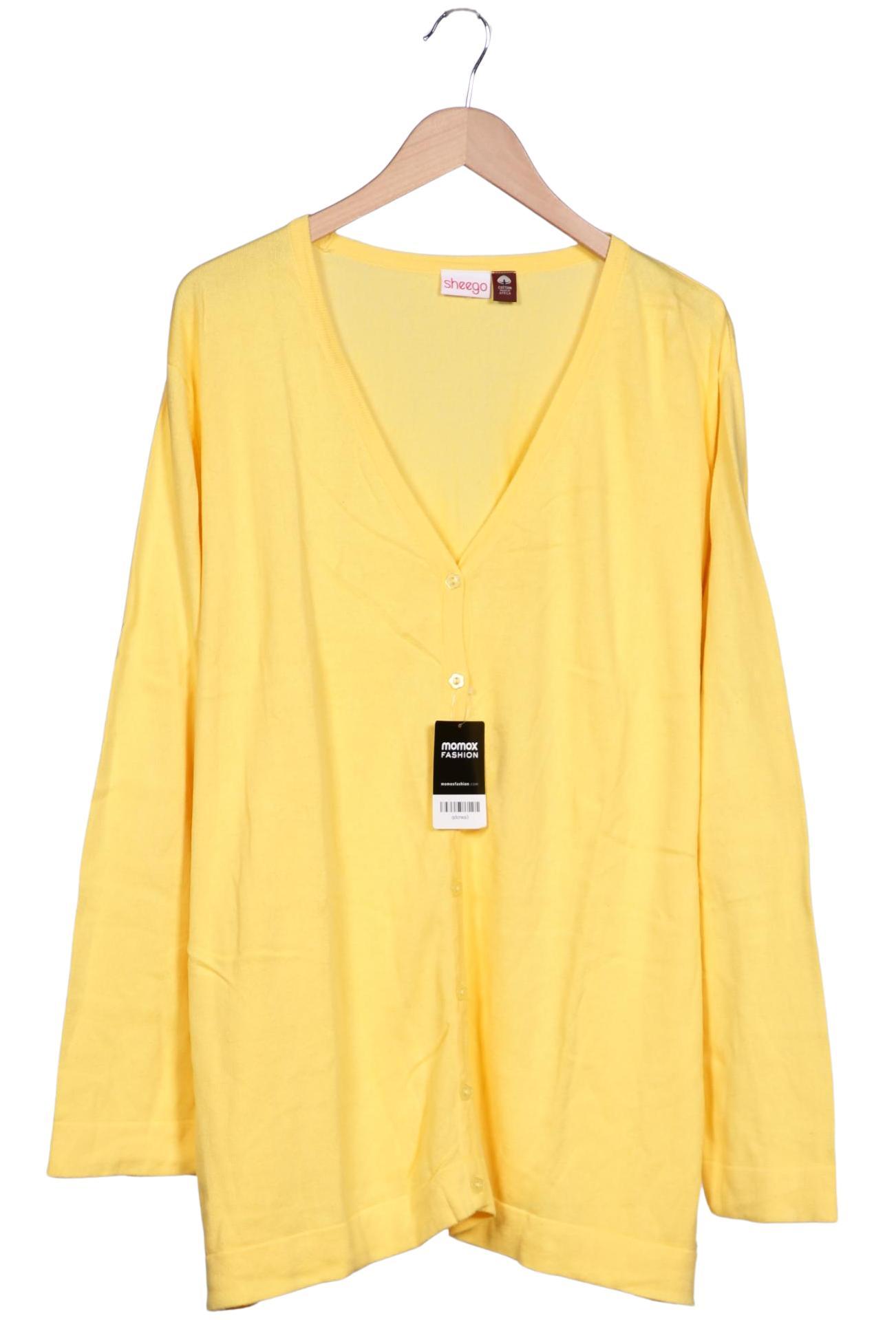 

sheego Damen Strickjacke, gelb, Gr. 56