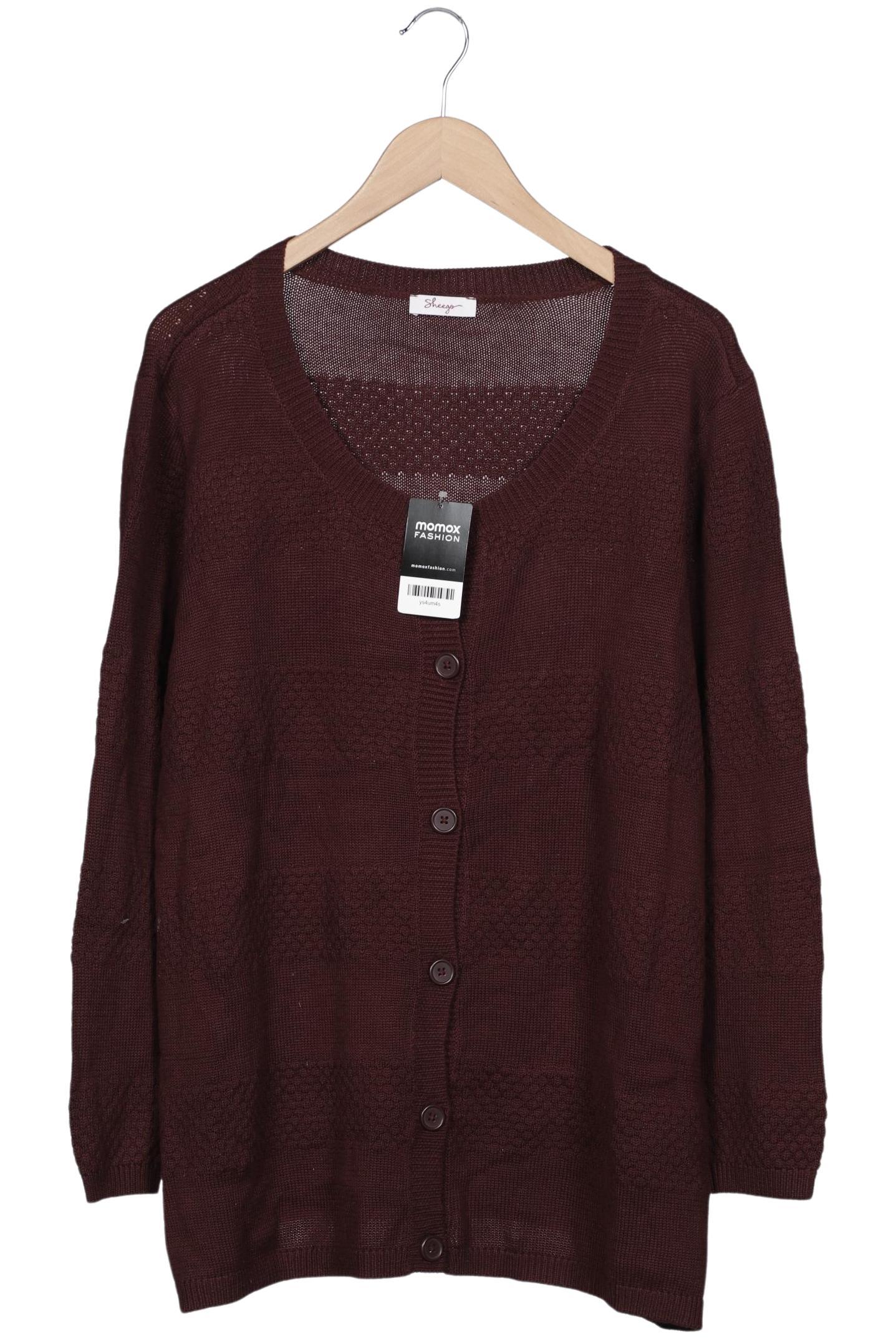 

sheego Damen Strickjacke, bordeaux, Gr. 48