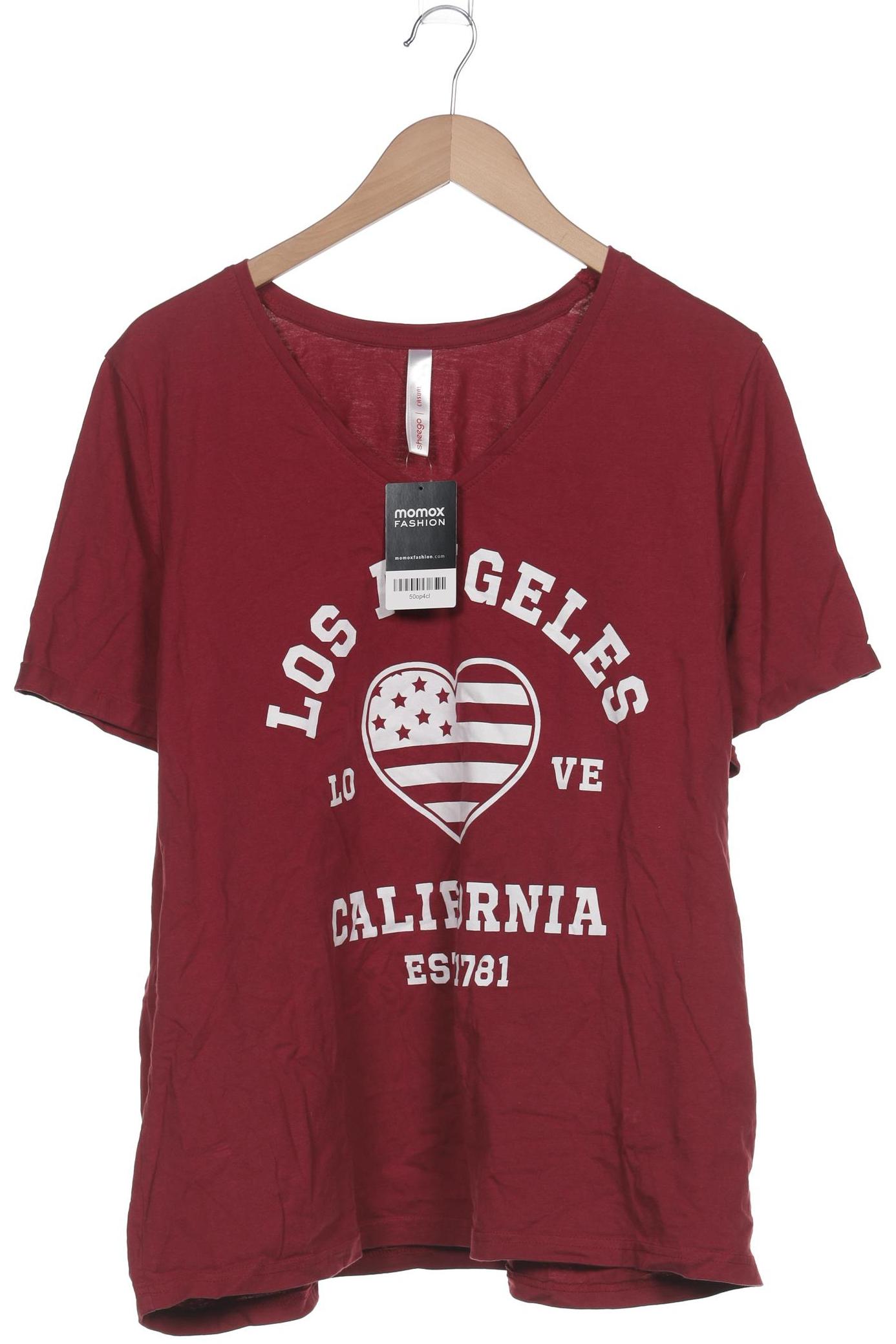 

sheego Damen T-Shirt, bordeaux, Gr. 48