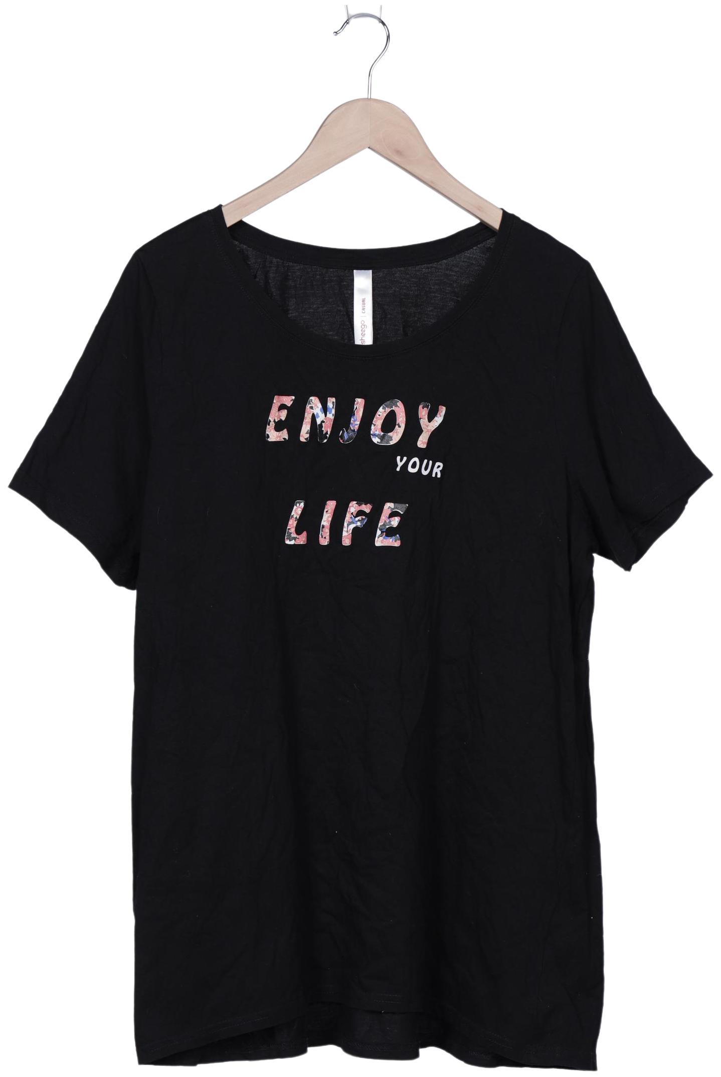 

sheego Damen T-Shirt, schwarz, Gr. 48