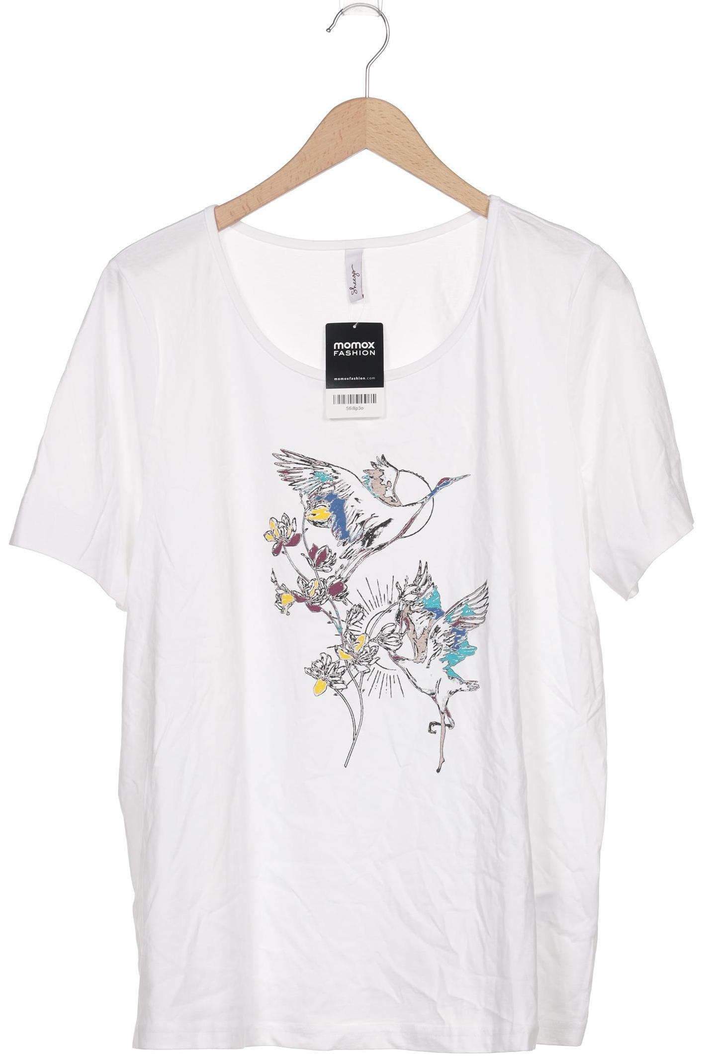 

sheego Damen T-Shirt, weiß, Gr. 44