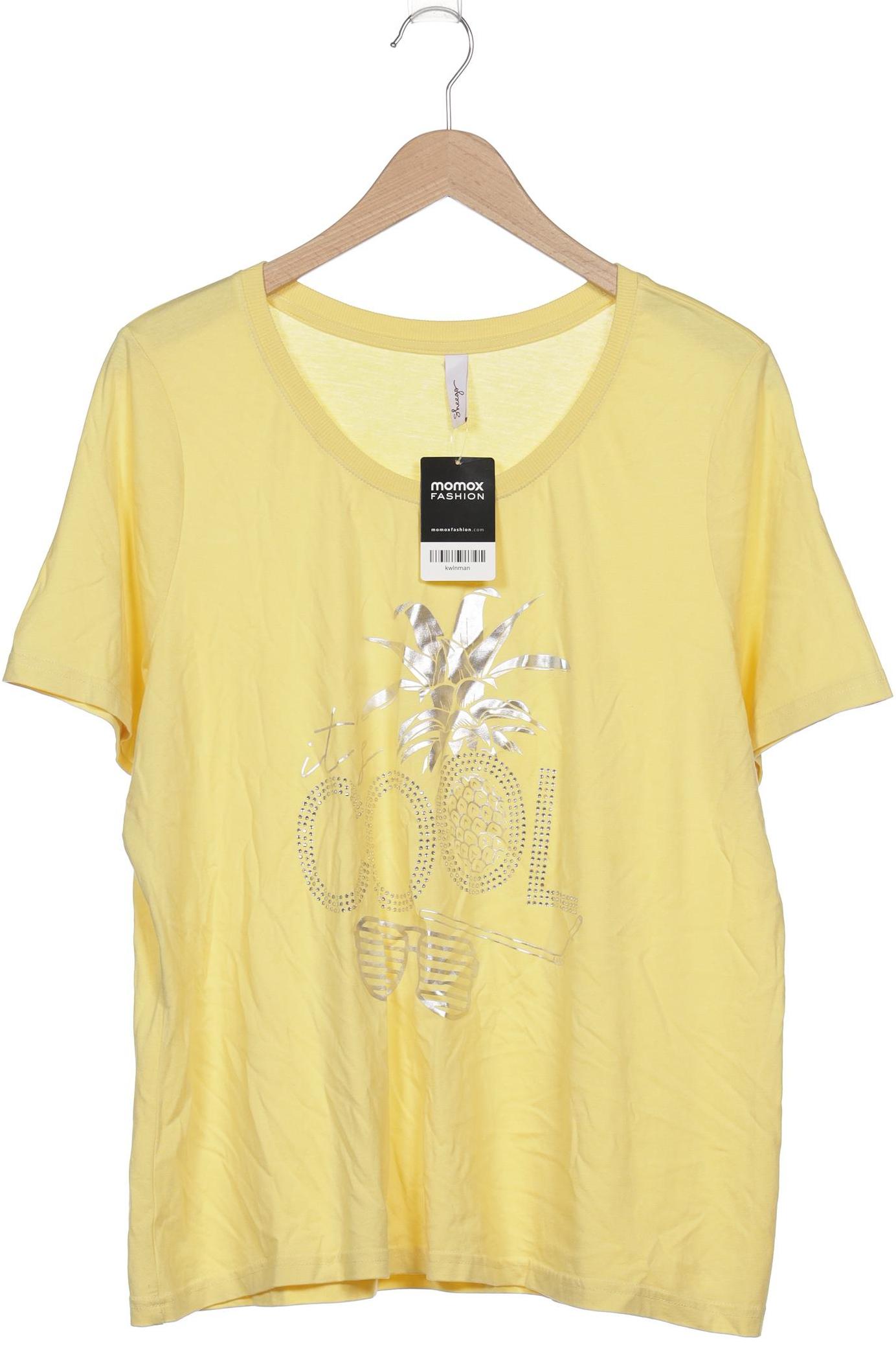 

sheego Damen T-Shirt, gelb, Gr. 46