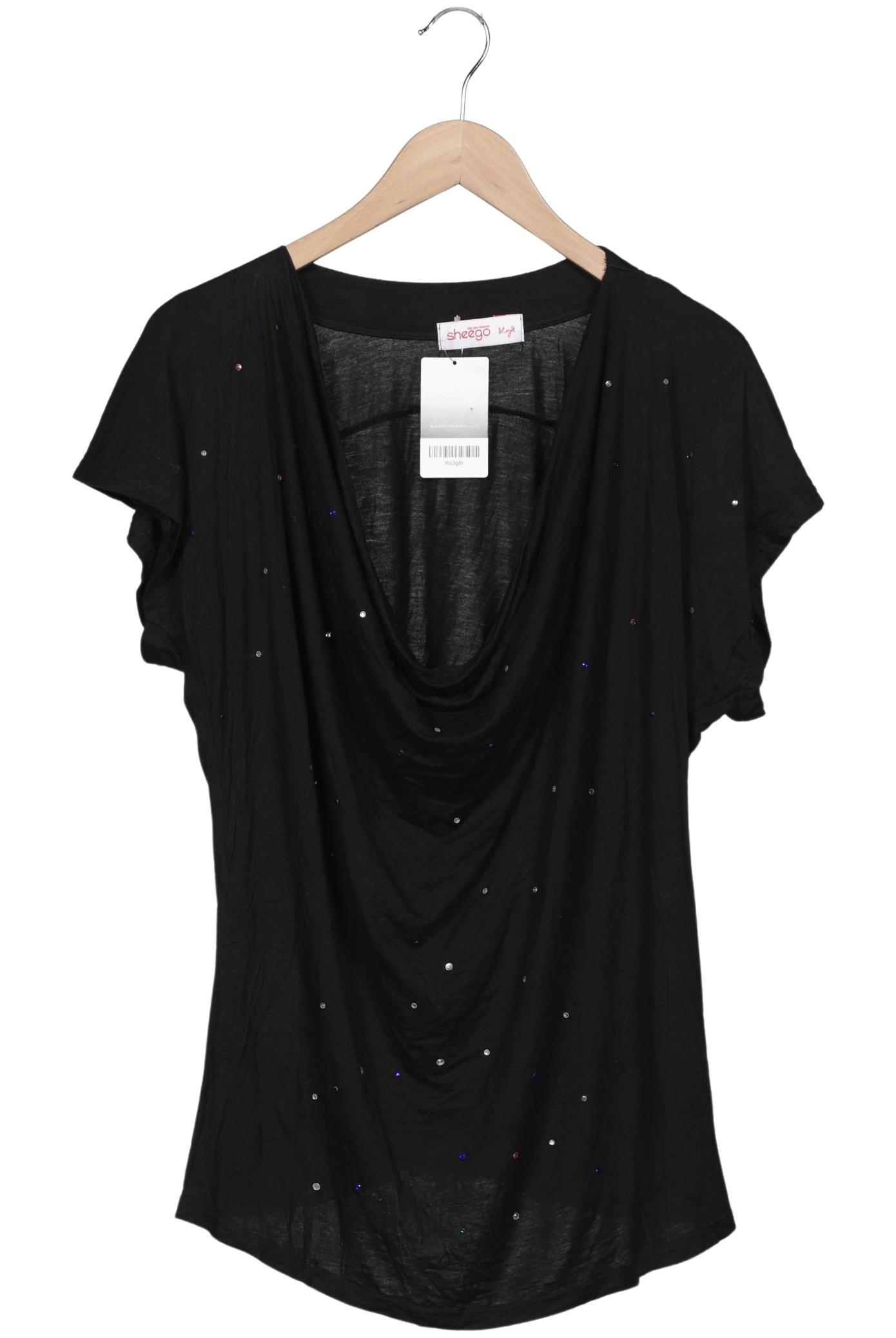 

sheego Damen T-Shirt, schwarz, Gr. 44
