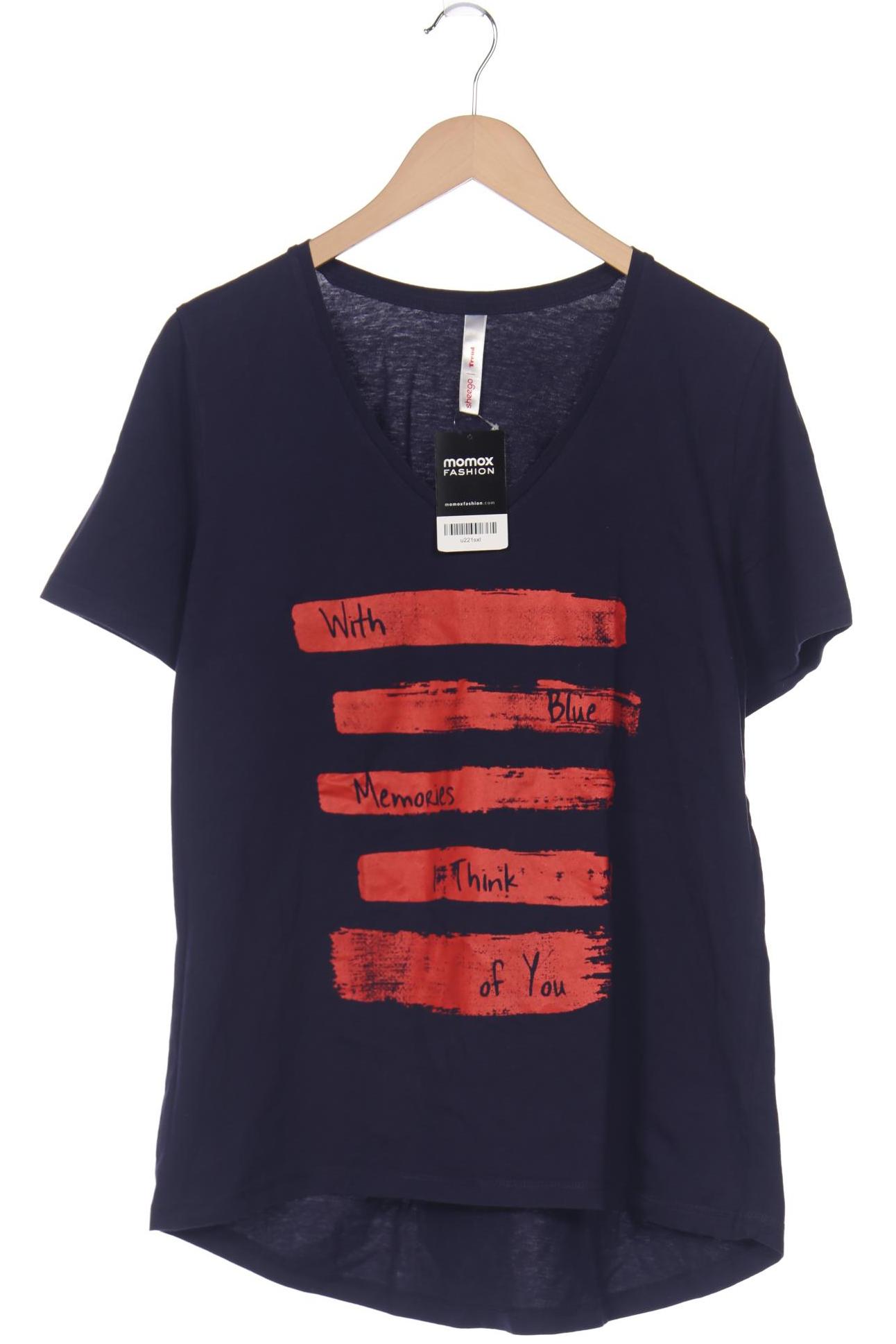 

sheego Damen T-Shirt, marineblau, Gr. 44