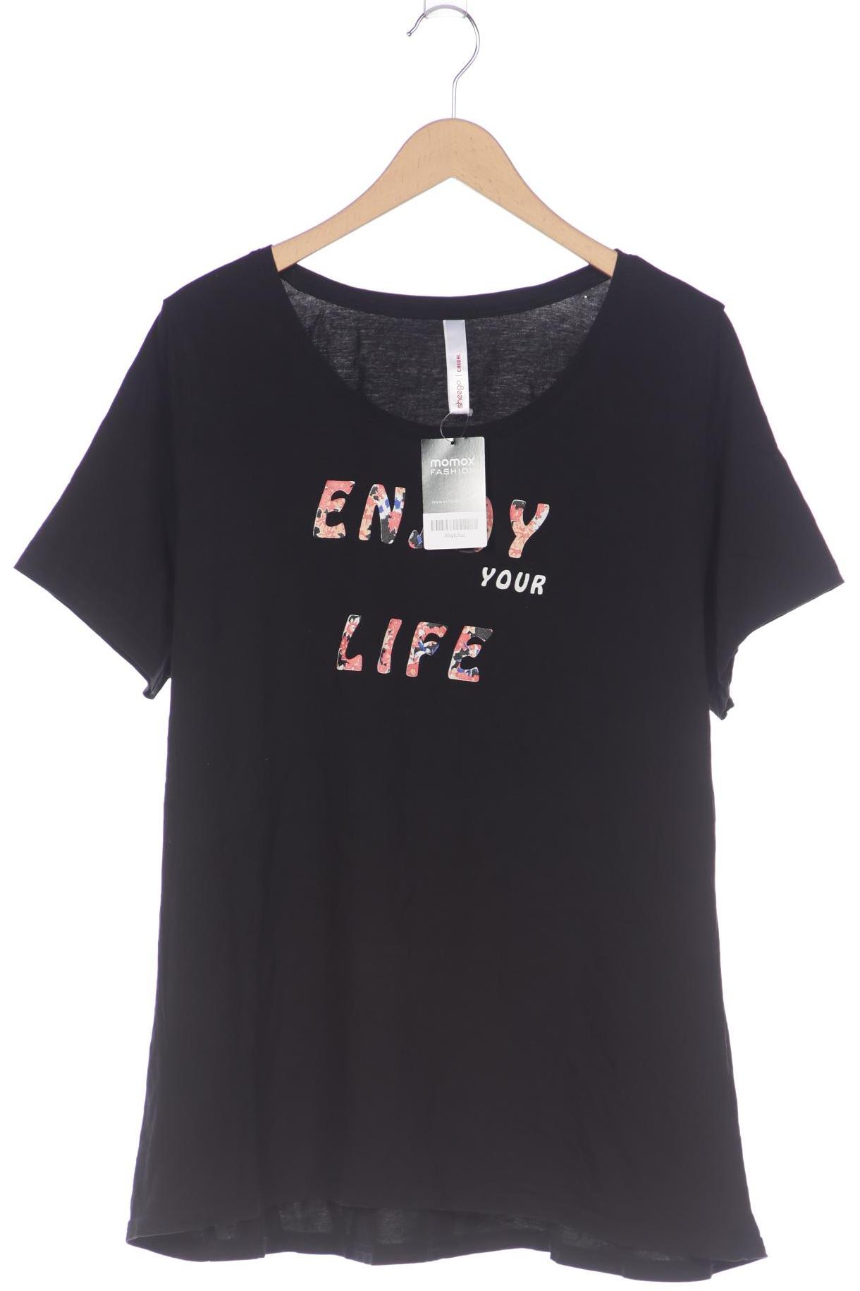 

sheego Damen T-Shirt, schwarz, Gr. 52
