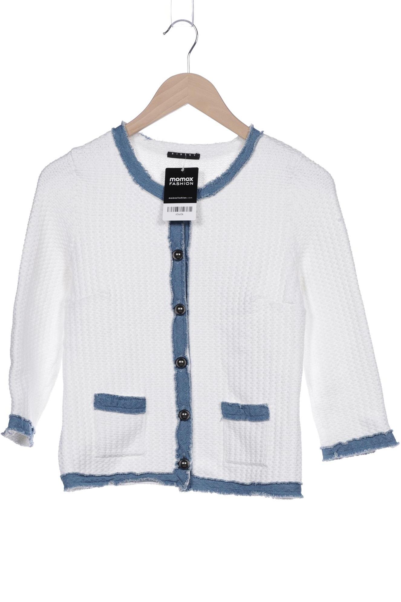 

Sisley Damen Strickjacke, weiß, Gr. 36