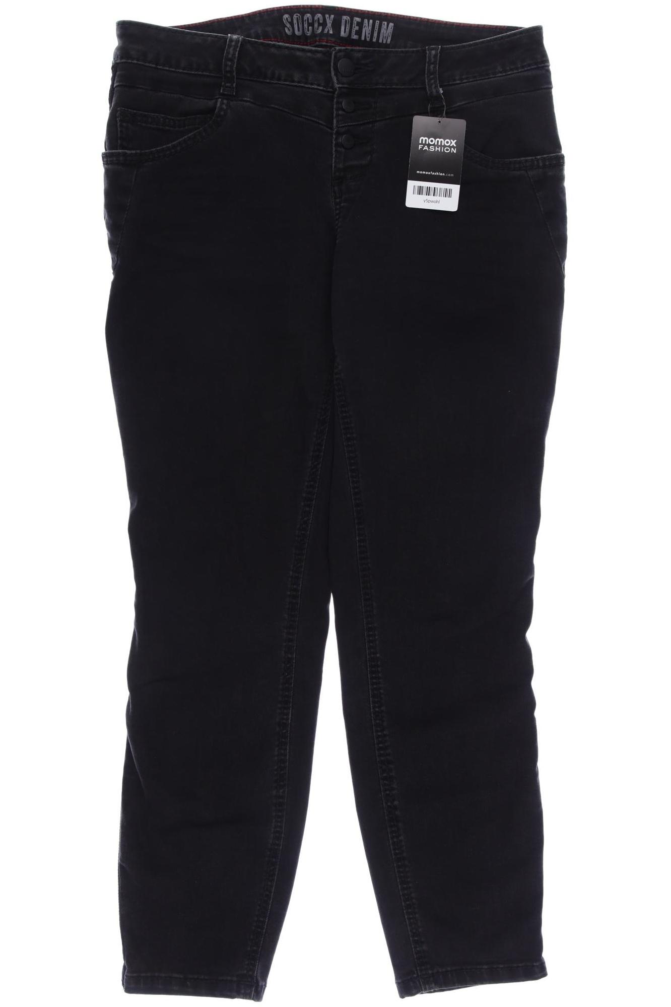 

SOCCX Damen Jeans, schwarz