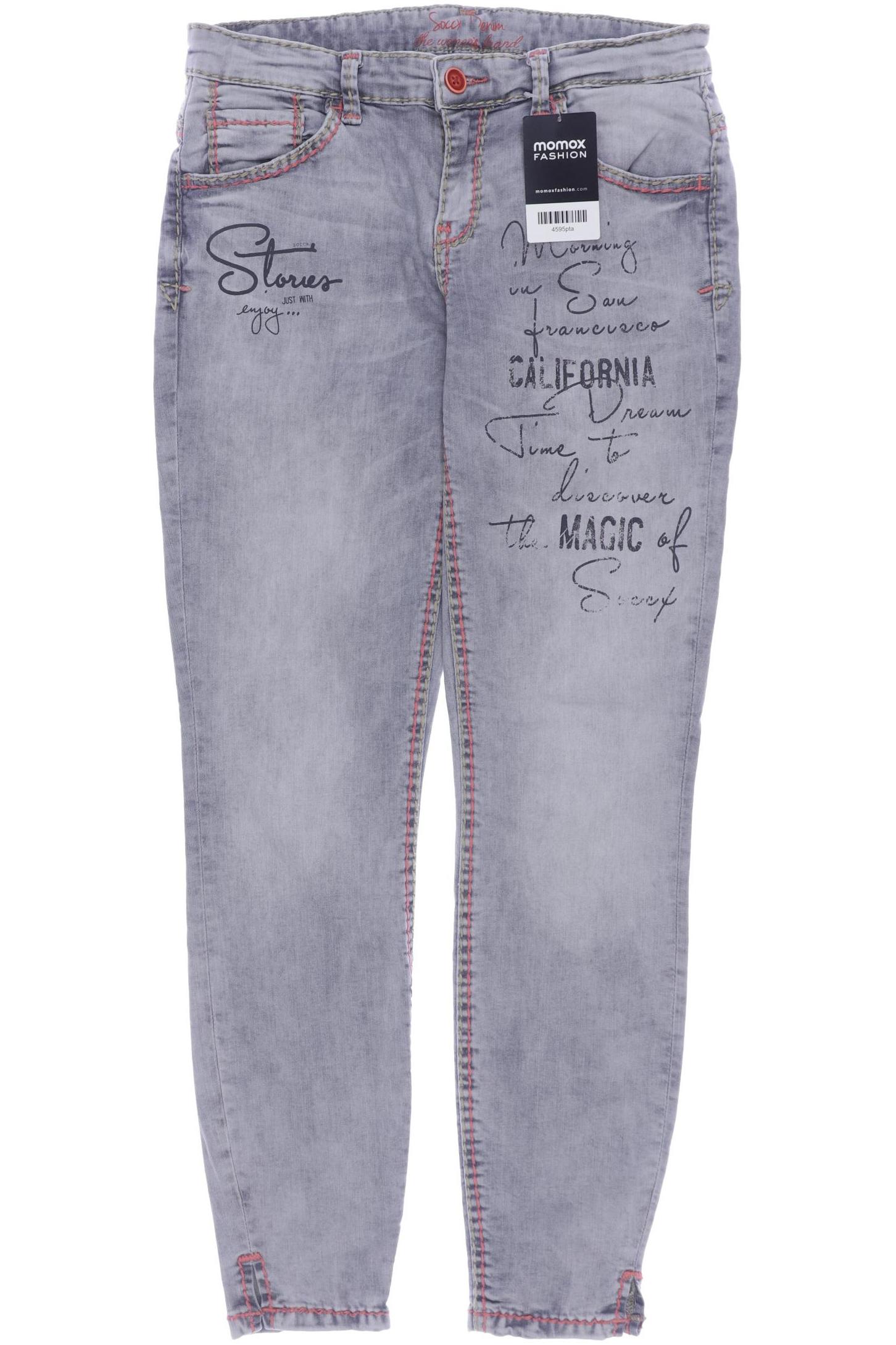 

SOCCX Damen Jeans, grau