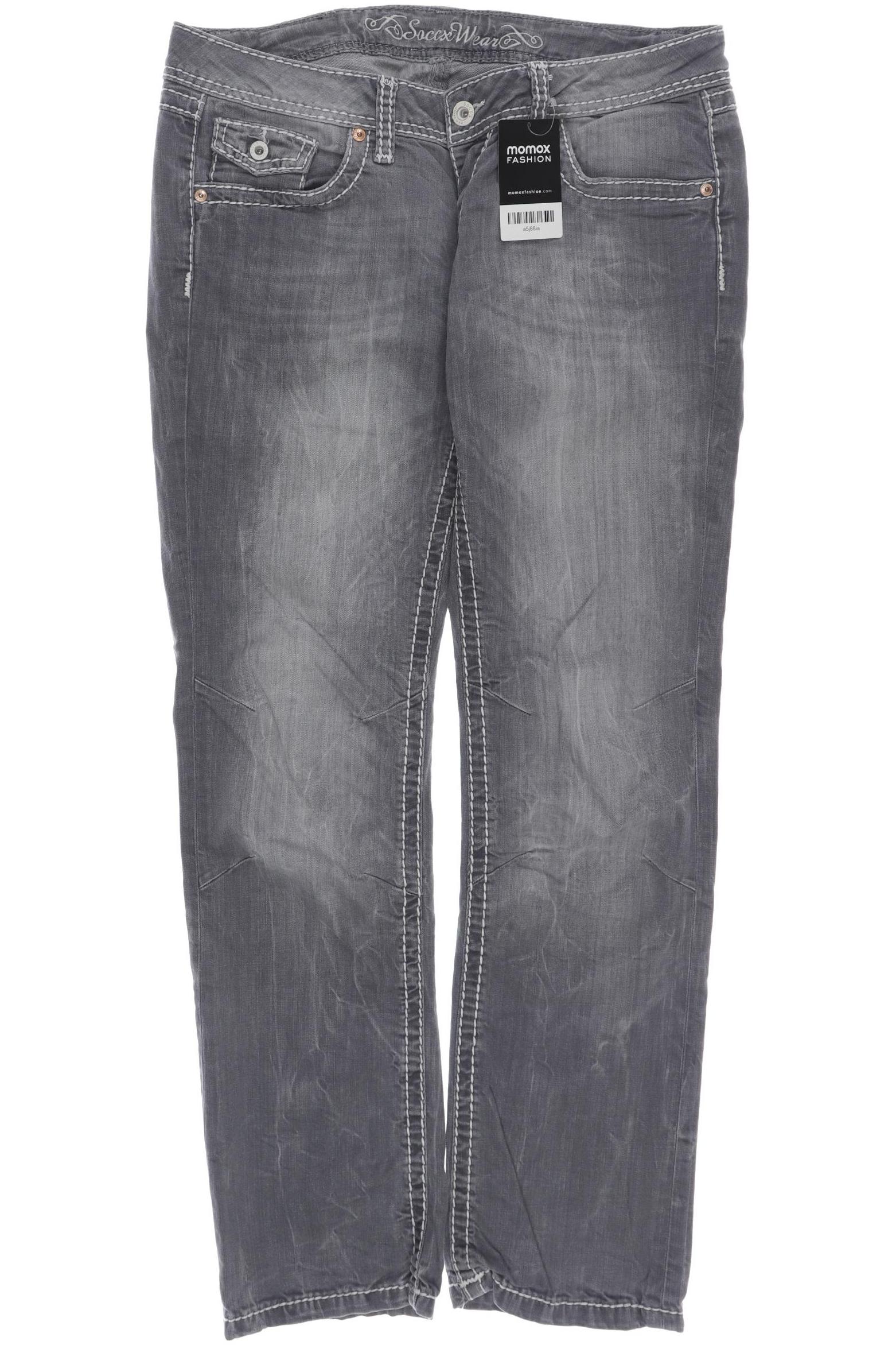 

SOCCX Damen Jeans, grau