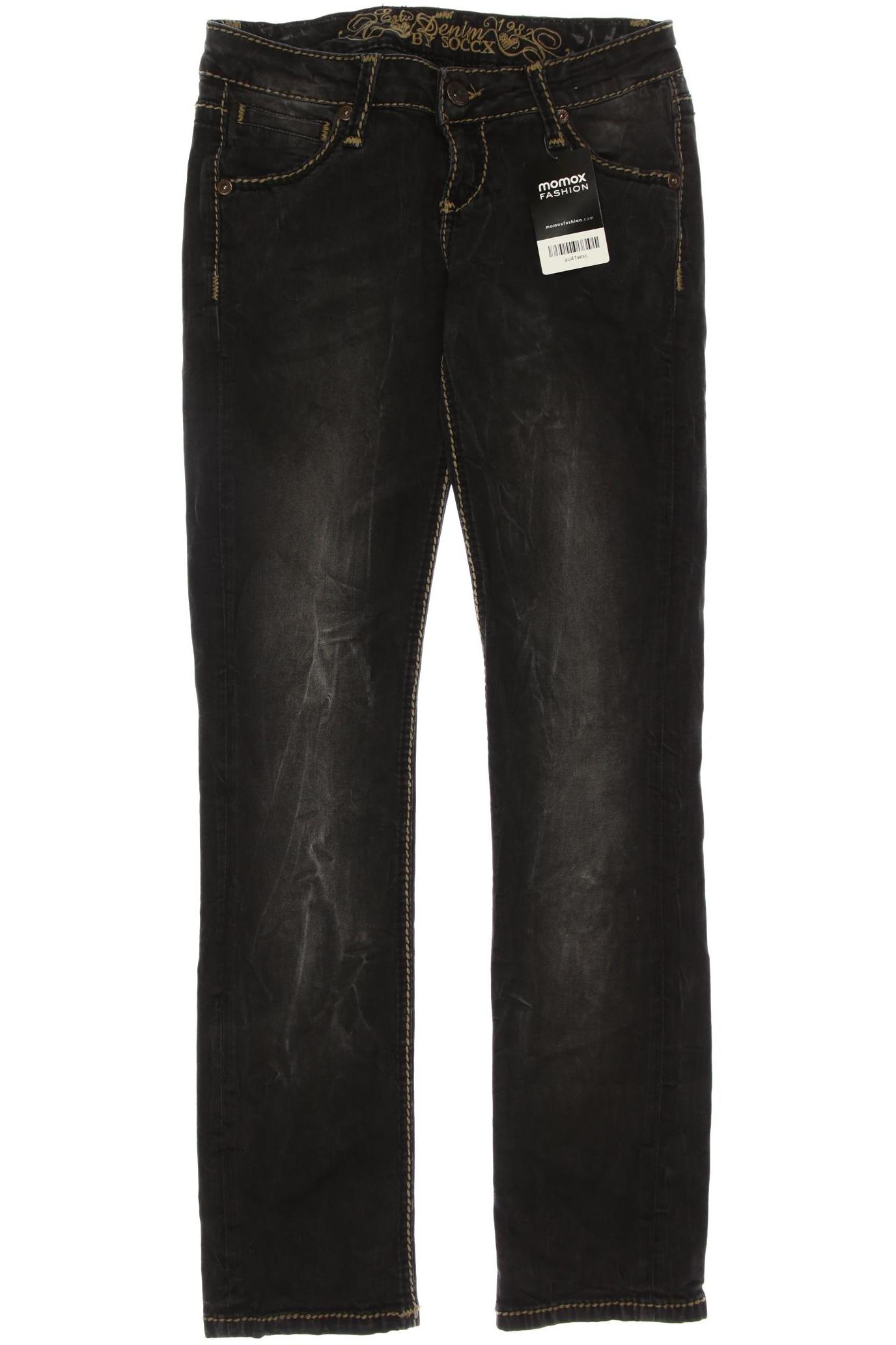 

SOCCX Damen Jeans, schwarz