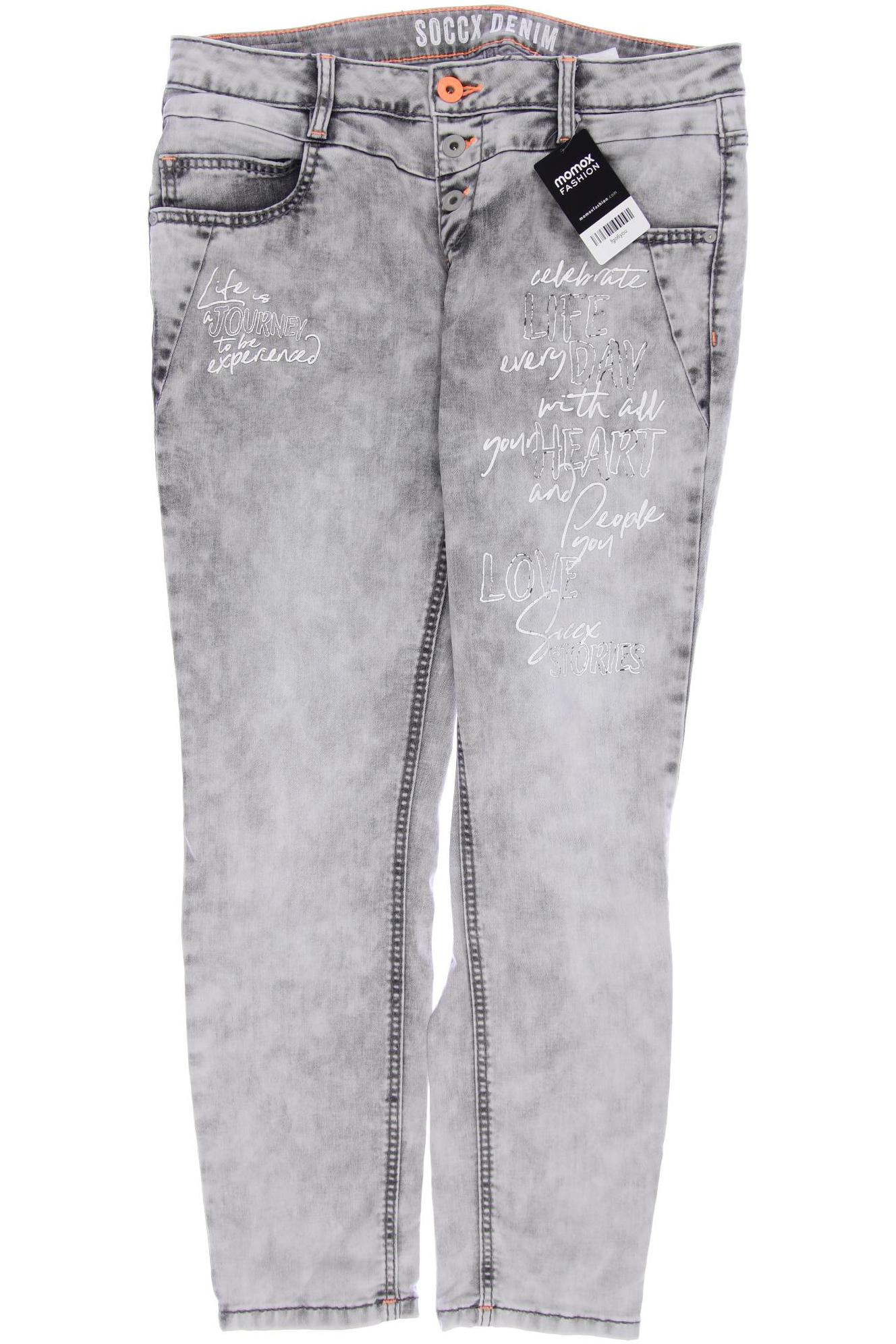 

SOCCX Damen Jeans, grau