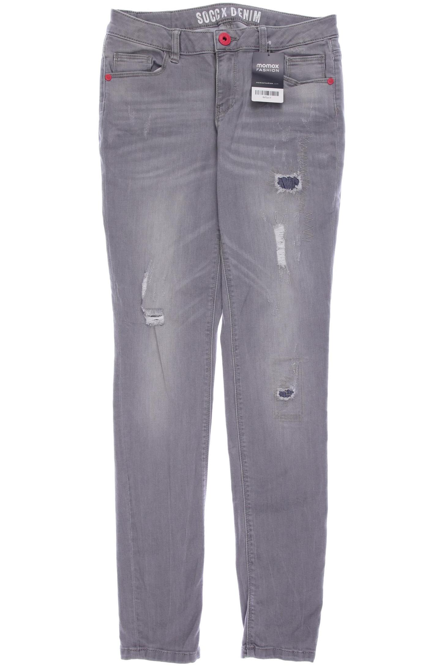 

SOCCX Damen Jeans, grau