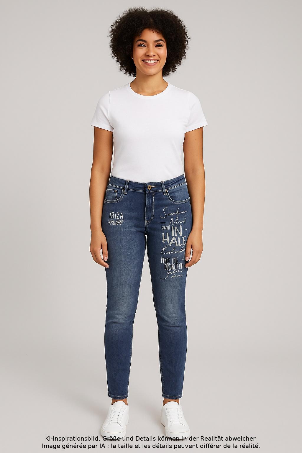 

Soccx Damen Jeans, blau, Gr. 28