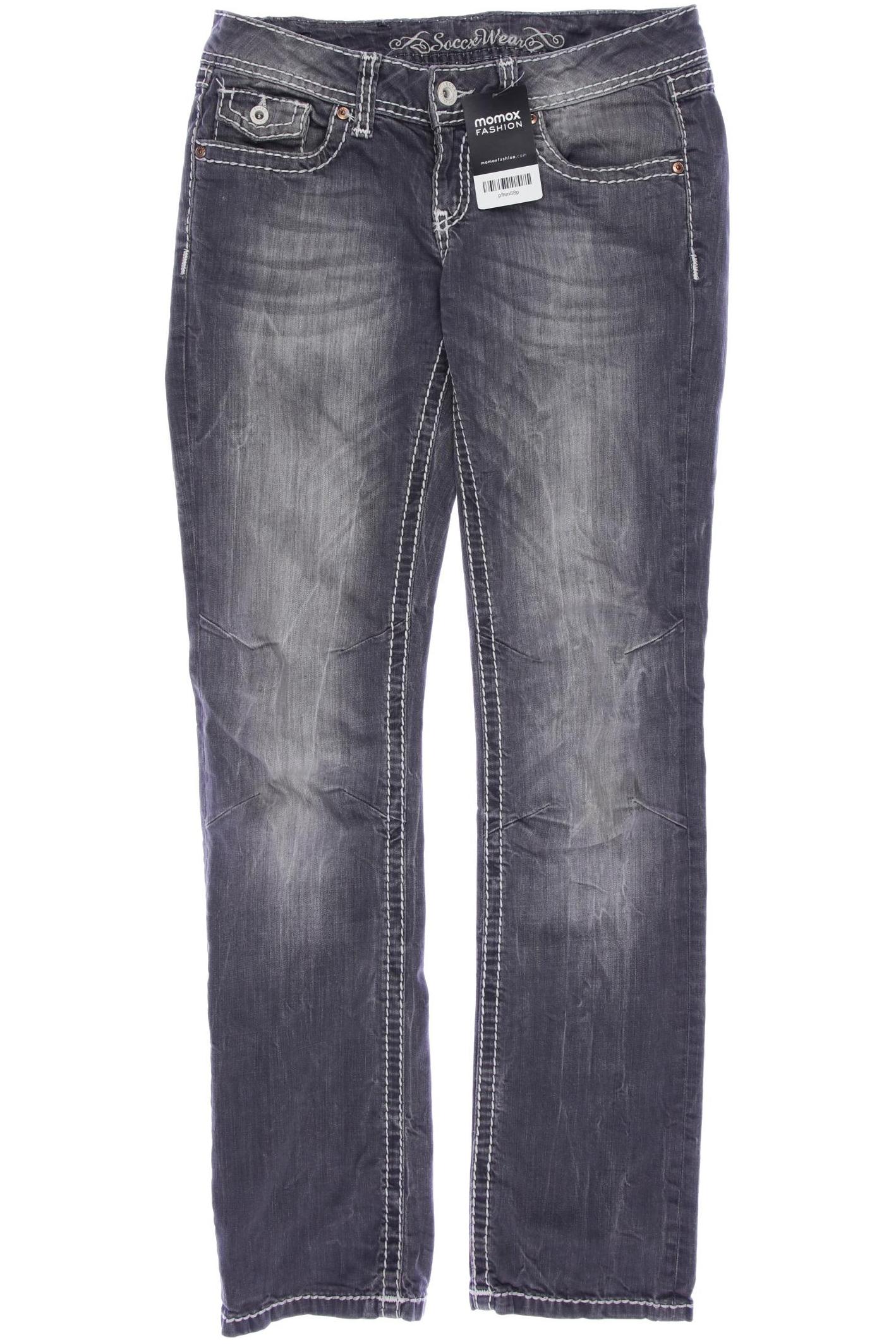 

SOCCX Damen Jeans, grau