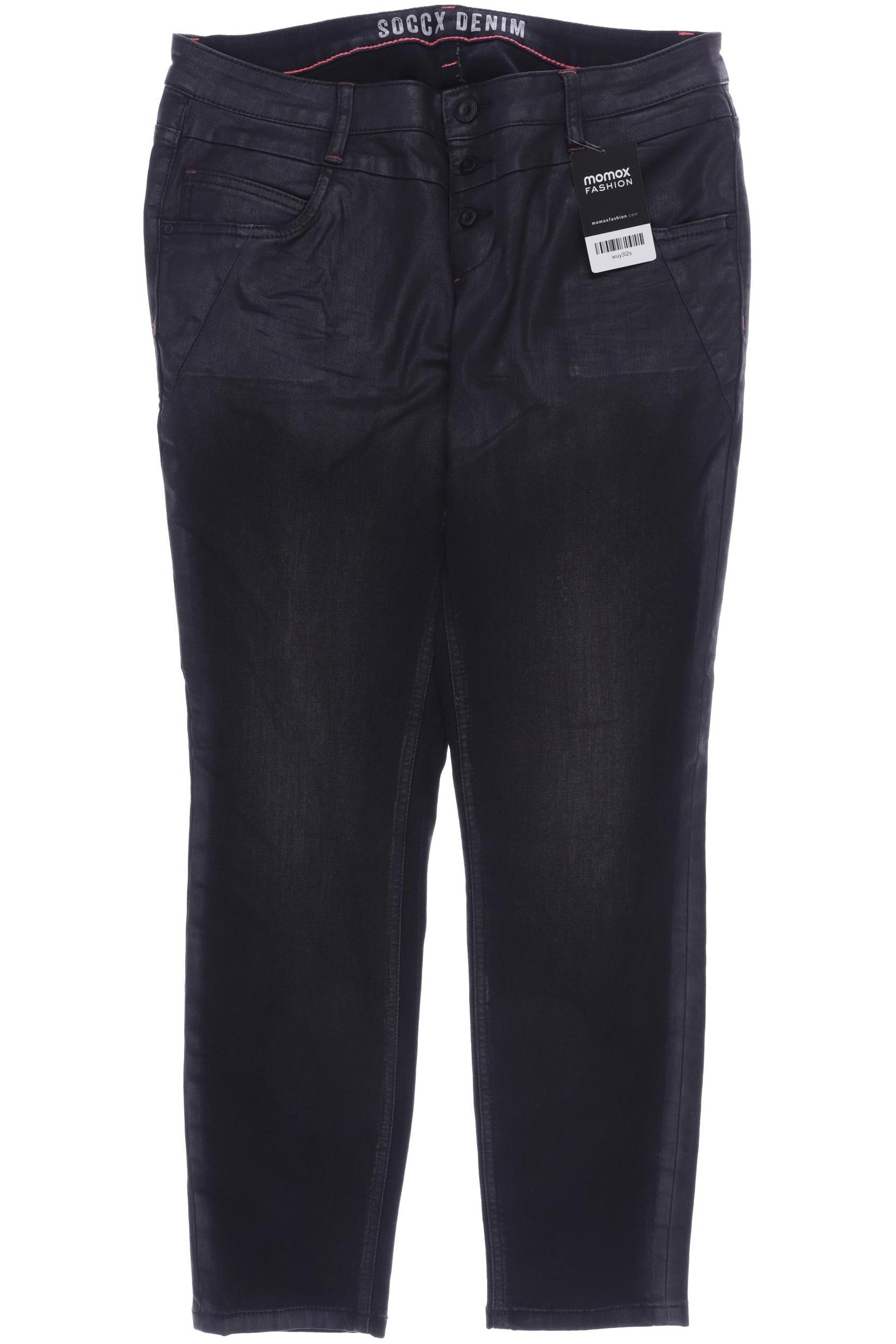 

SOCCX Damen Jeans, schwarz