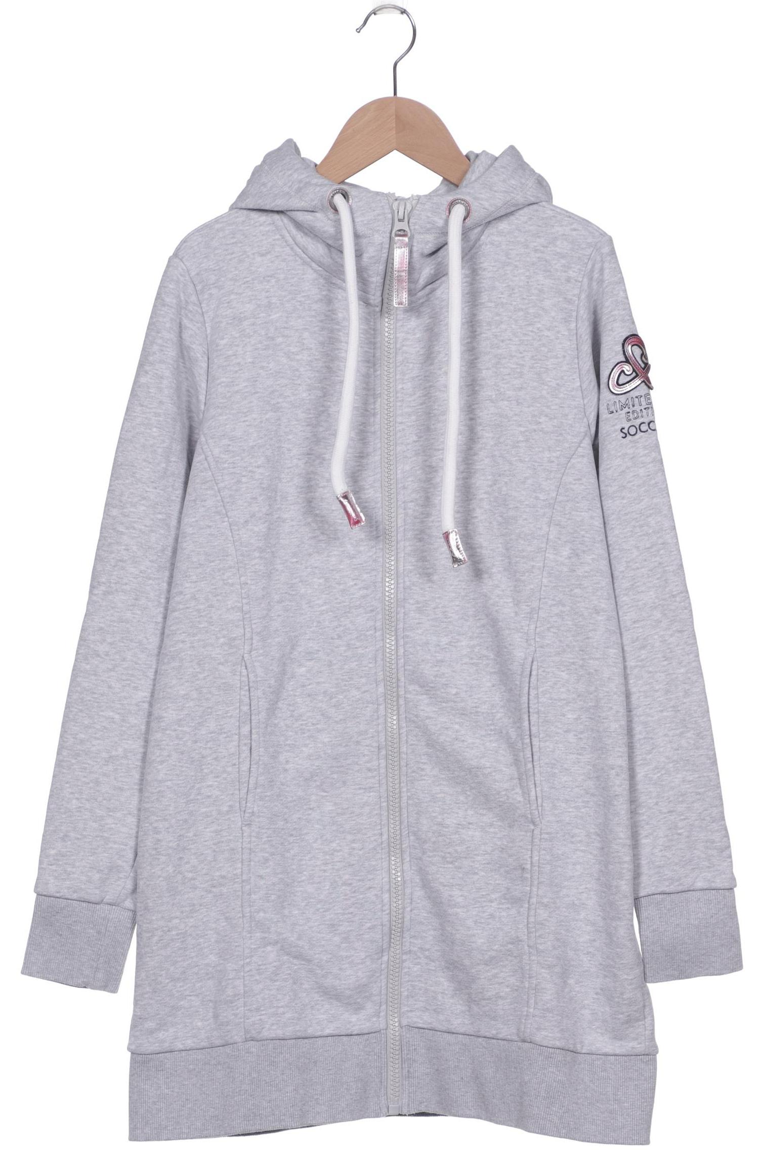 

SOCCX Damen Kapuzenpullover, grau