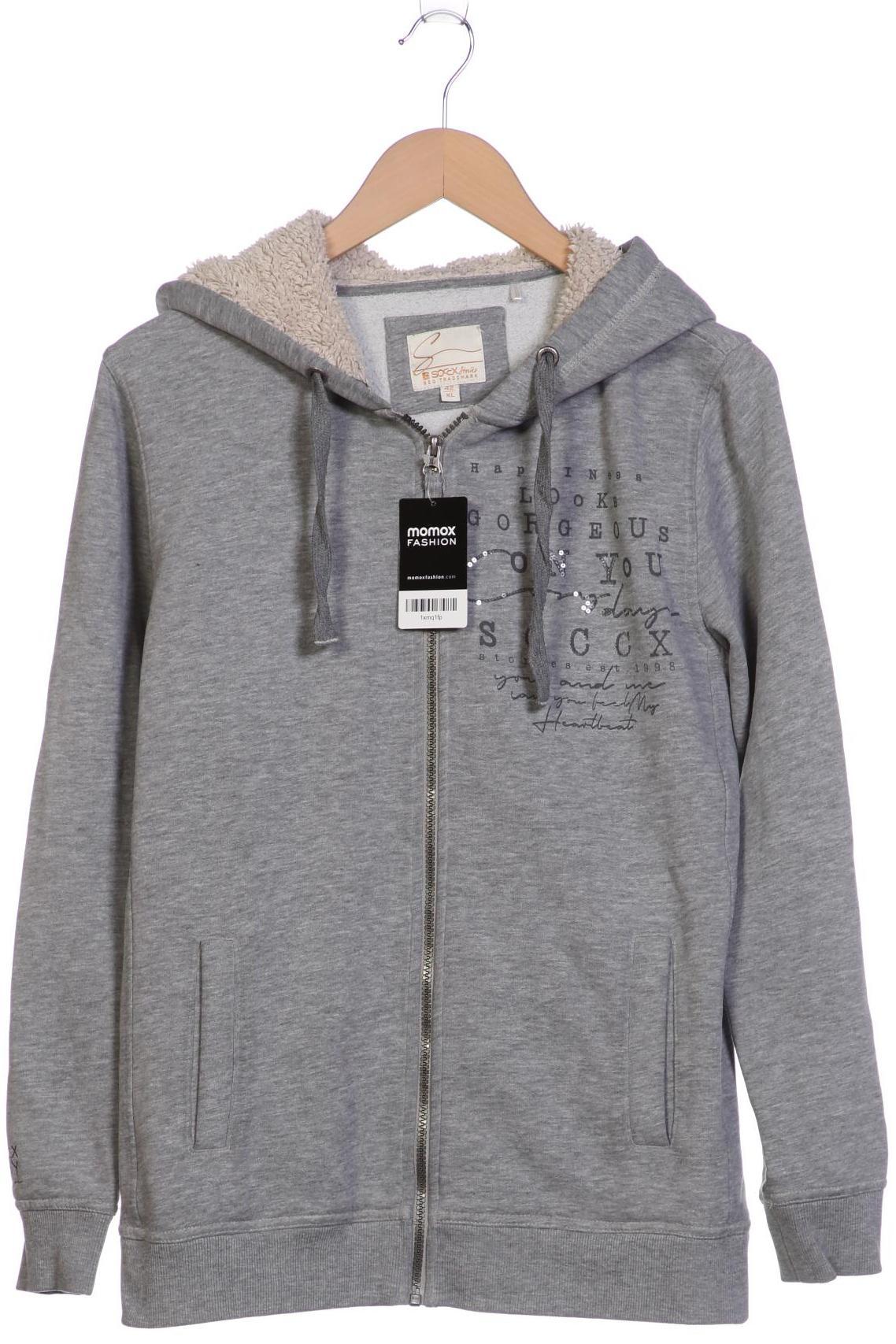 

SOCCX Damen Kapuzenpullover, grau