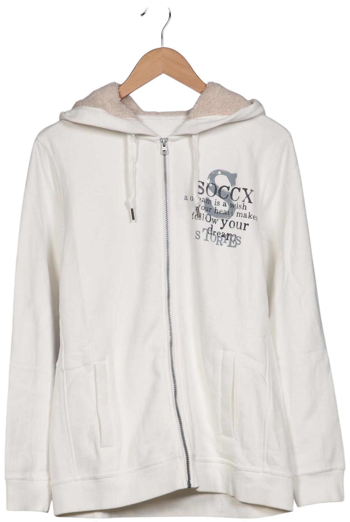 

Soccx Damen Kapuzenpullover, weiß, Gr. 42