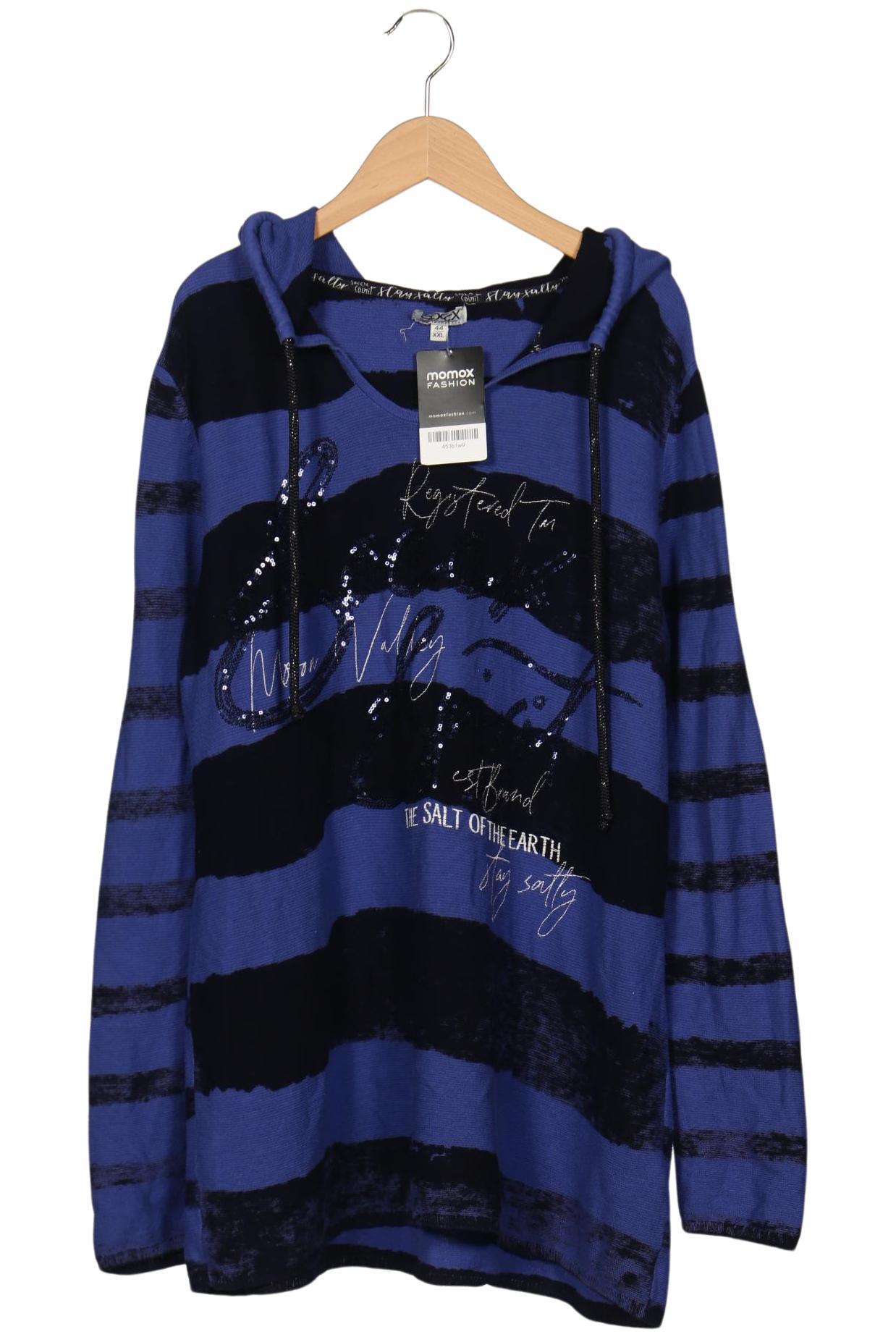

Soccx Damen Kapuzenpullover, blau, Gr. 44