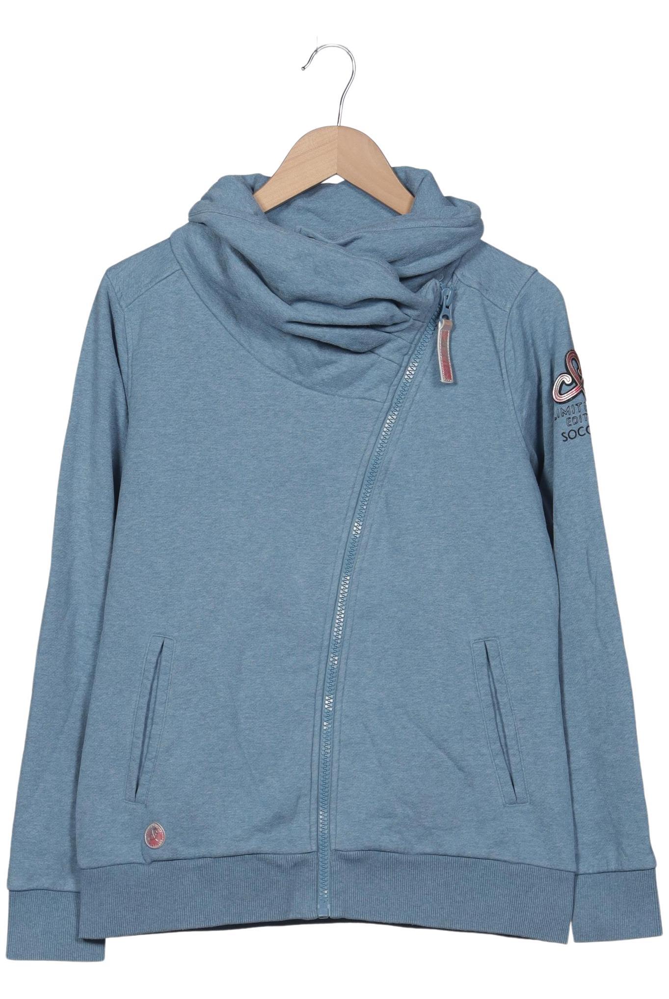 

Soccx Damen Kapuzenpullover, blau, Gr. 40