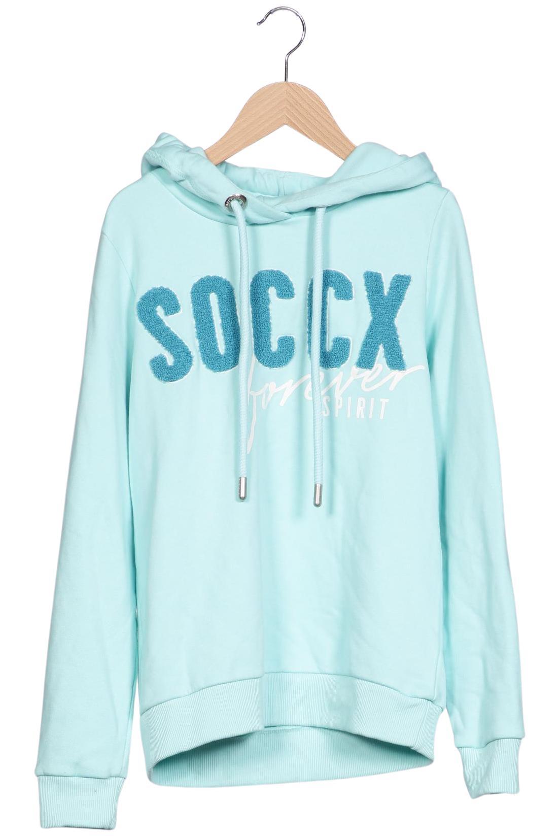 

Soccx Damen Kapuzenpullover, hellblau, Gr. 36