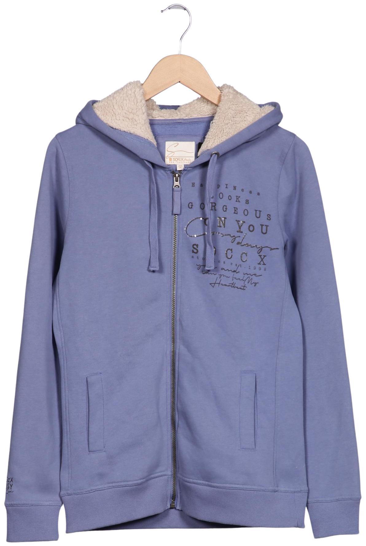 

Soccx Damen Kapuzenpullover, hellblau, Gr. 38