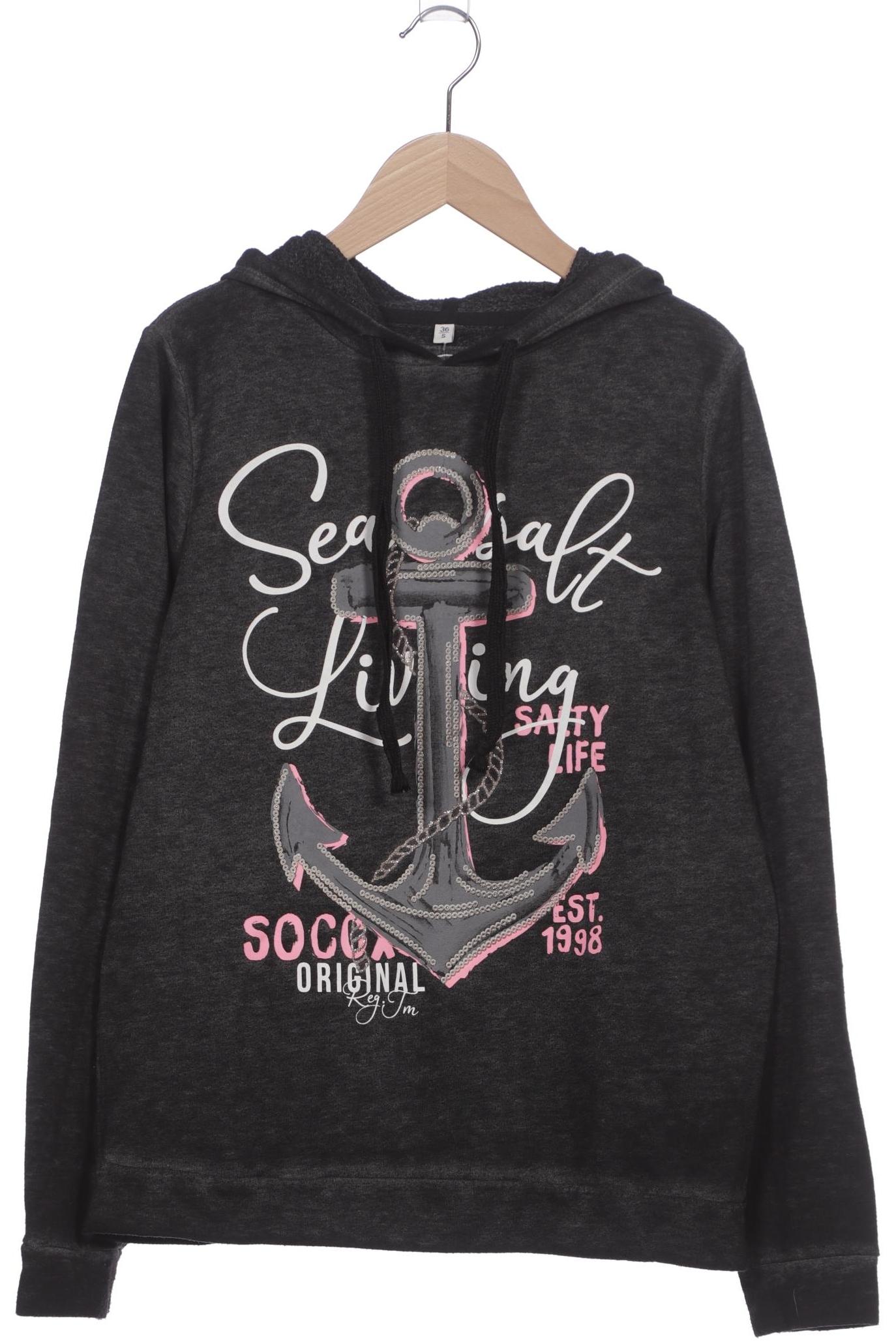 

Soccx Damen Kapuzenpullover, grau, Gr. 36