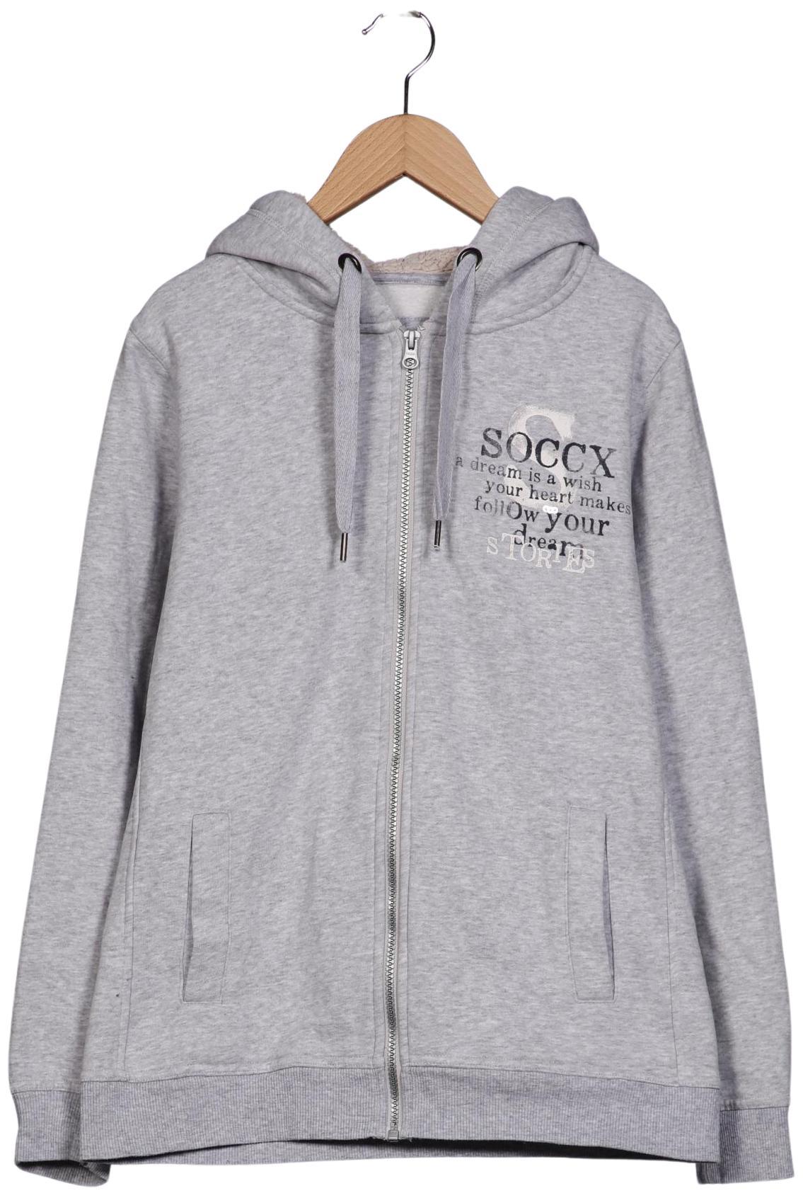 

Soccx Damen Kapuzenpullover, grau, Gr. 38