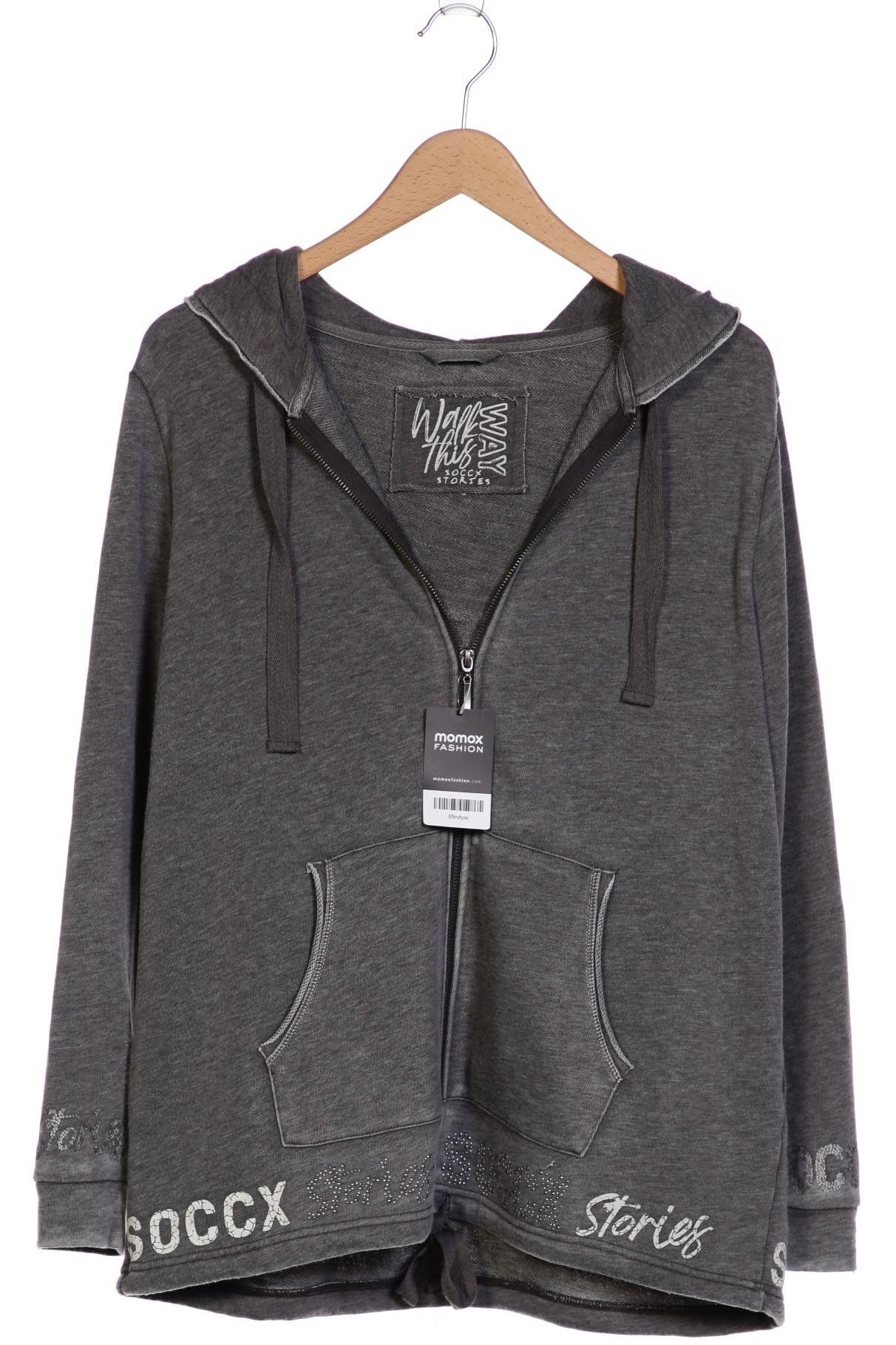 

Soccx Damen Kapuzenpullover, grau, Gr. 46