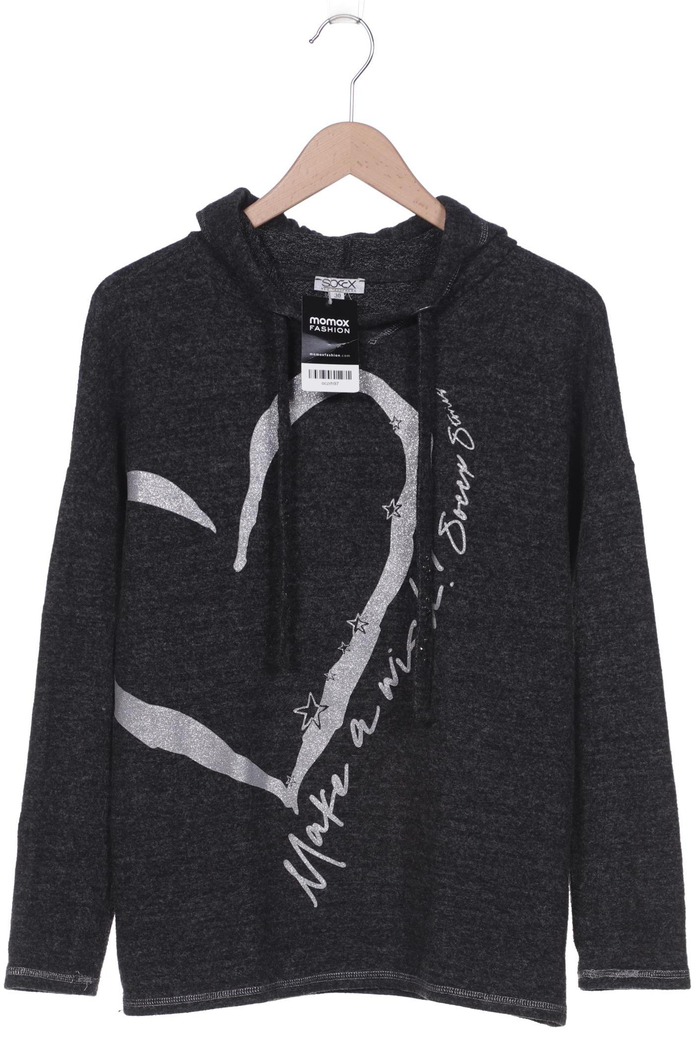 

Soccx Damen Kapuzenpullover, grau, Gr. 38