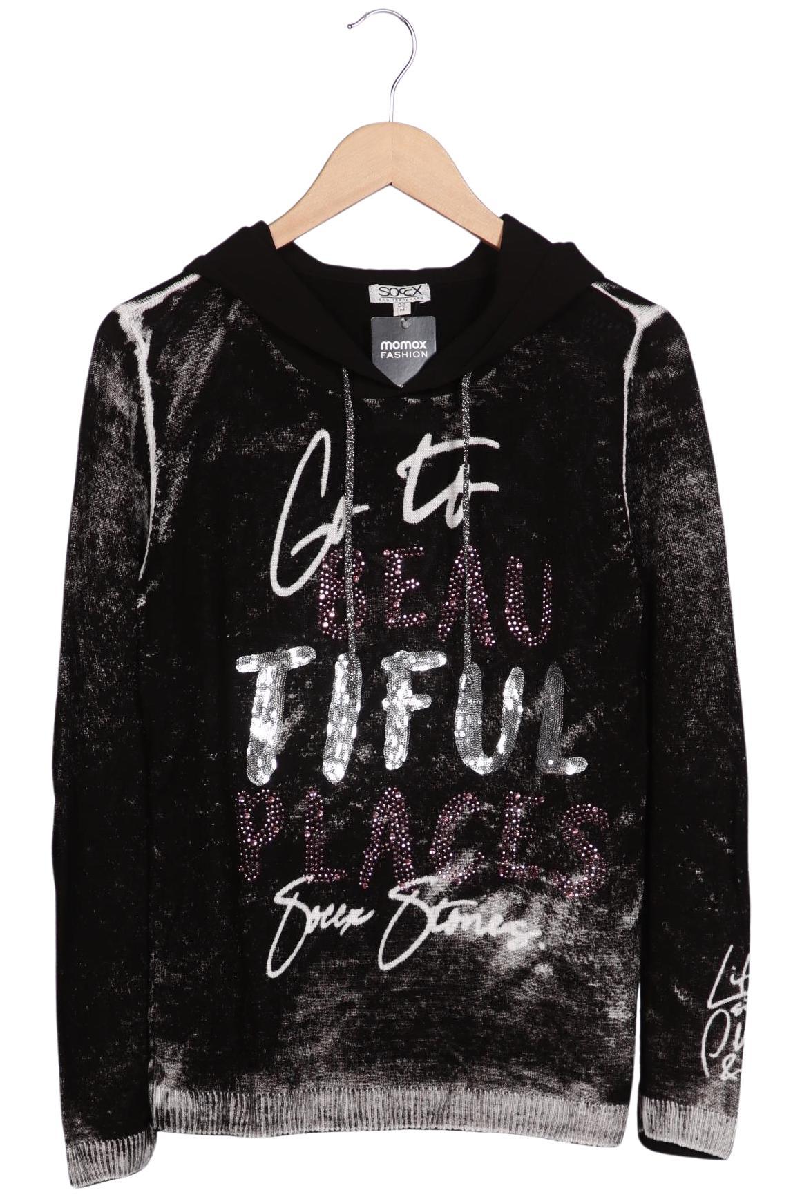 

Soccx Damen Kapuzenpullover, schwarz, Gr. 38