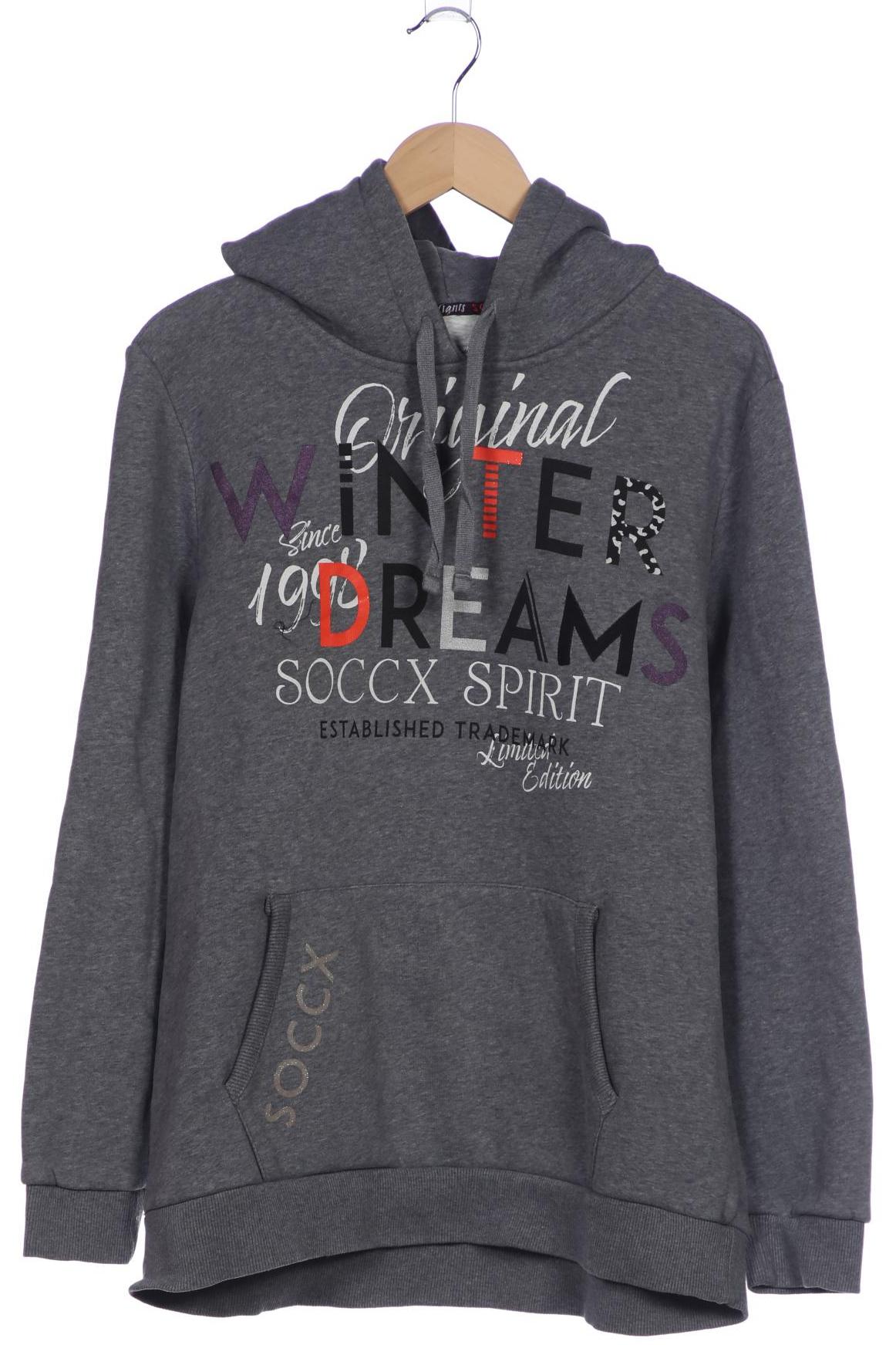 

Soccx Damen Kapuzenpullover, grau, Gr. 44