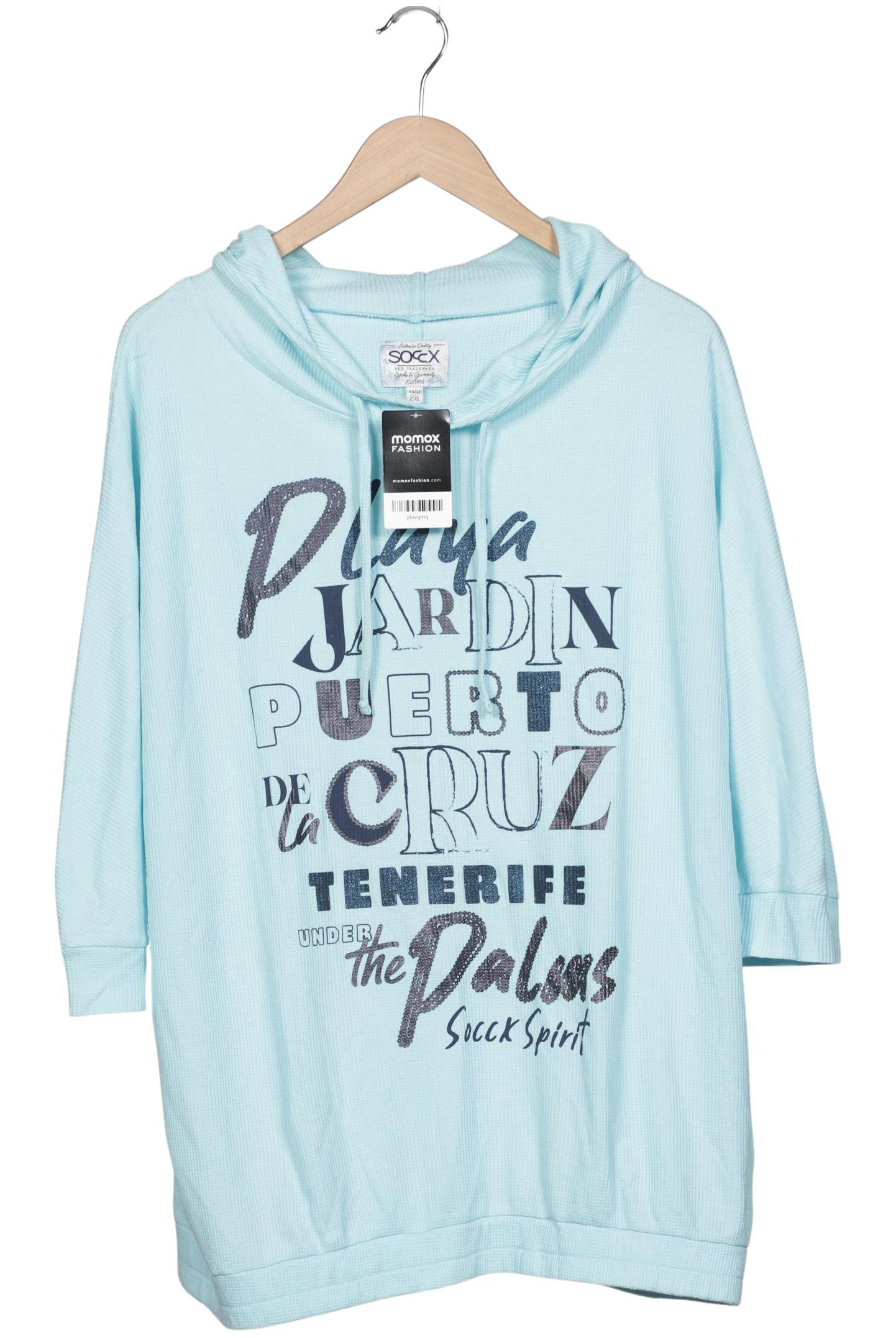 

Soccx Damen Kapuzenpullover, hellblau, Gr. 46